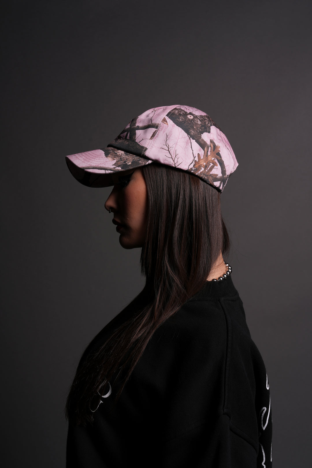 Wolf Head Dad Hat V2 in Brown/Light Mauve Woodland Camo