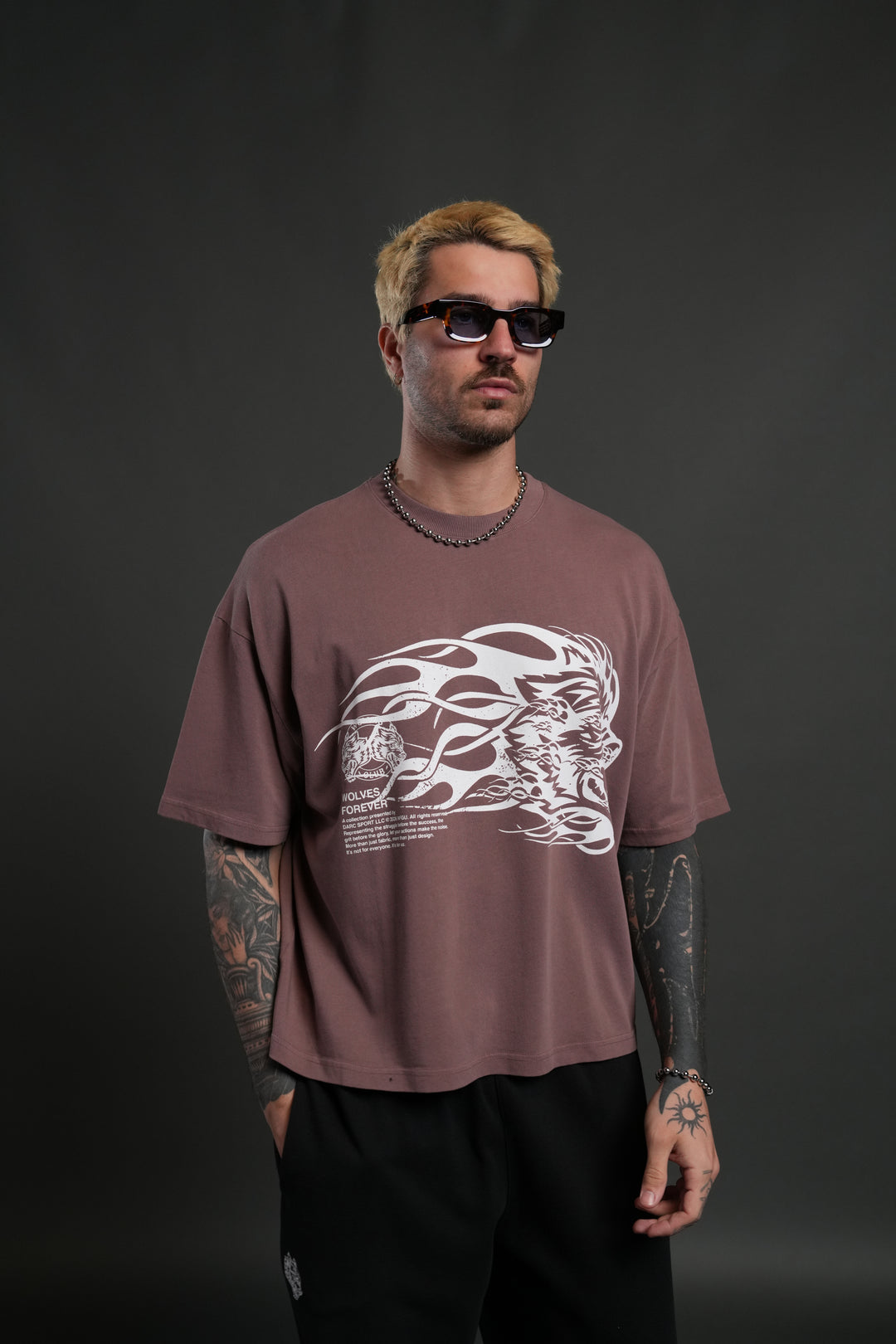 Wolf of the Flame Premium "Box Cut" Tee in Mauve
