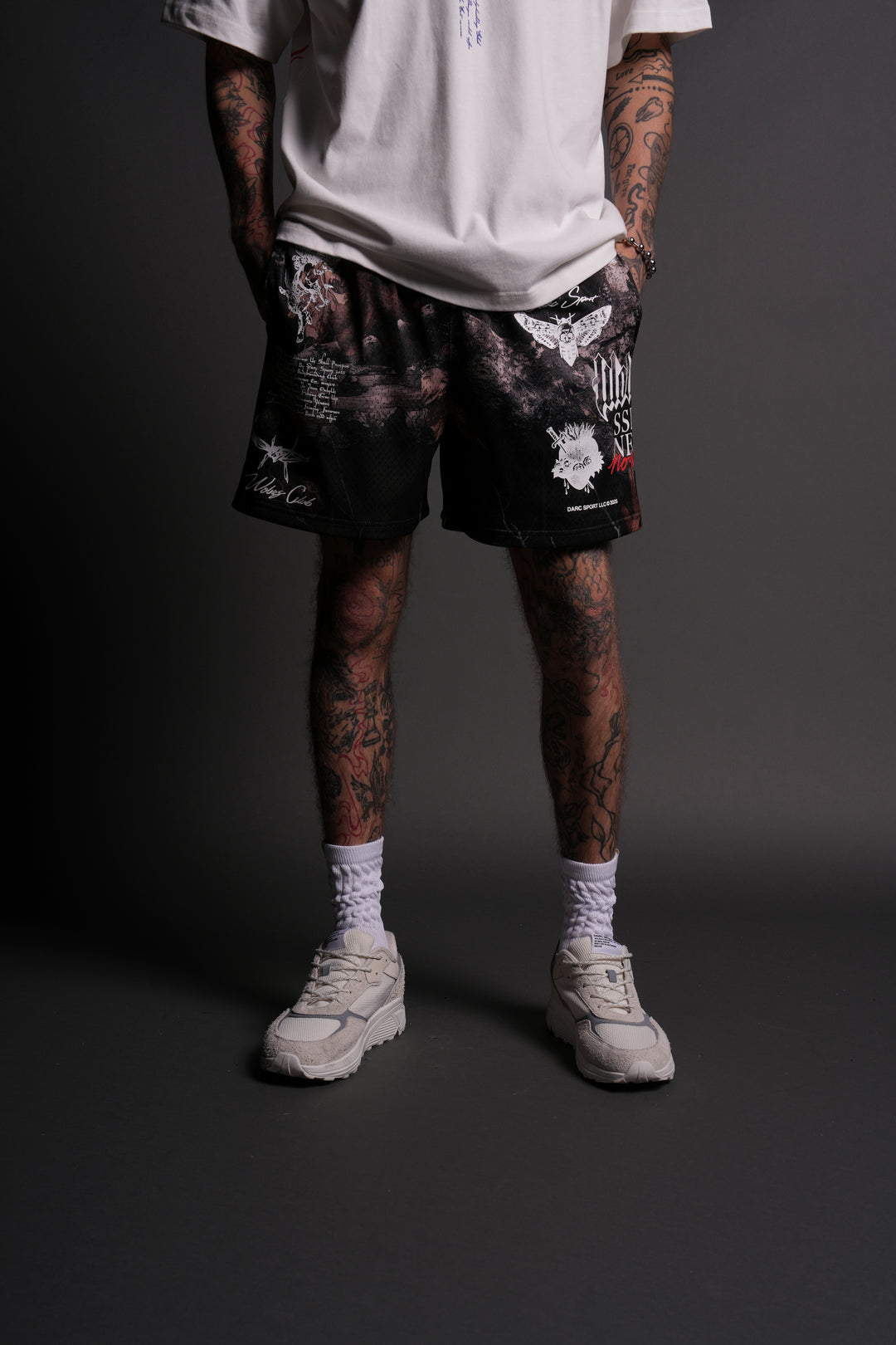 Everlasting Mesh Shorts in Darc Brown Woodland Camo