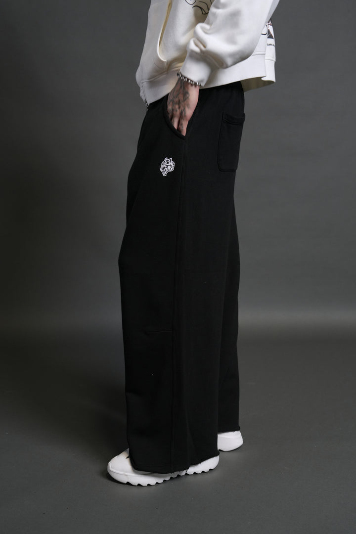 Box Patch Dual Moaty Sweat Pants in Black