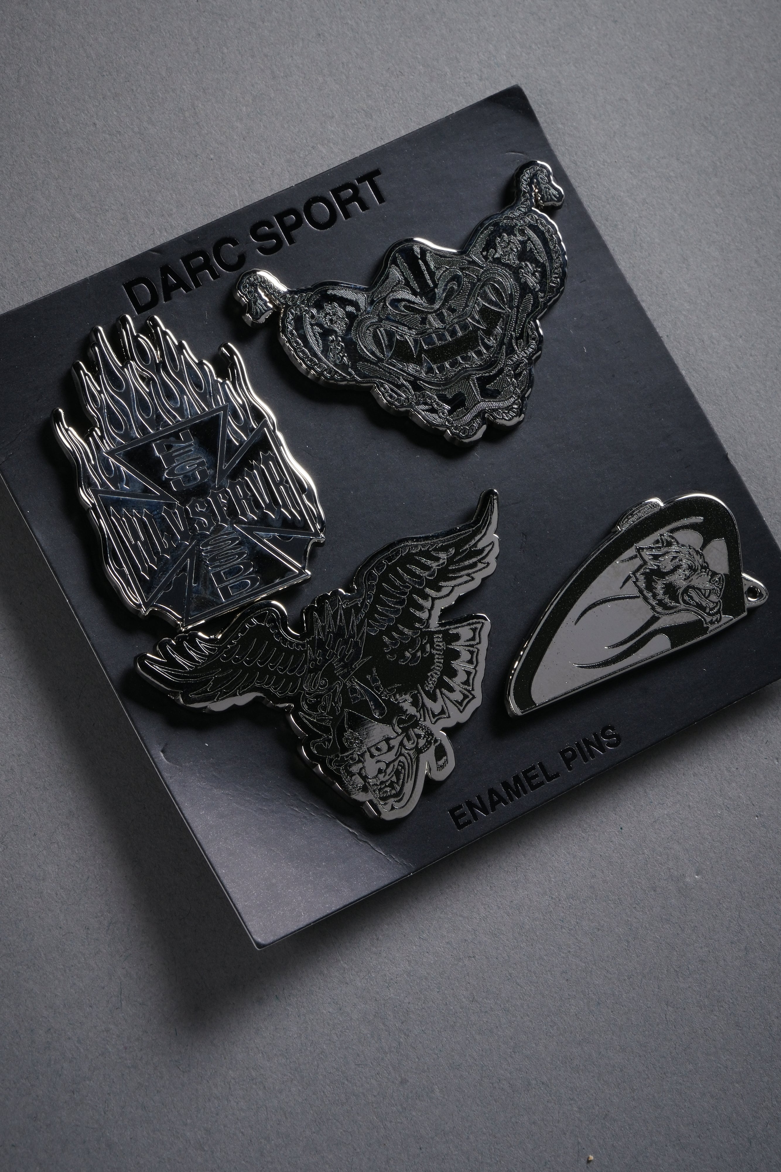 Bushido Icons Enamel 4 Pin Pack in Silver/Black