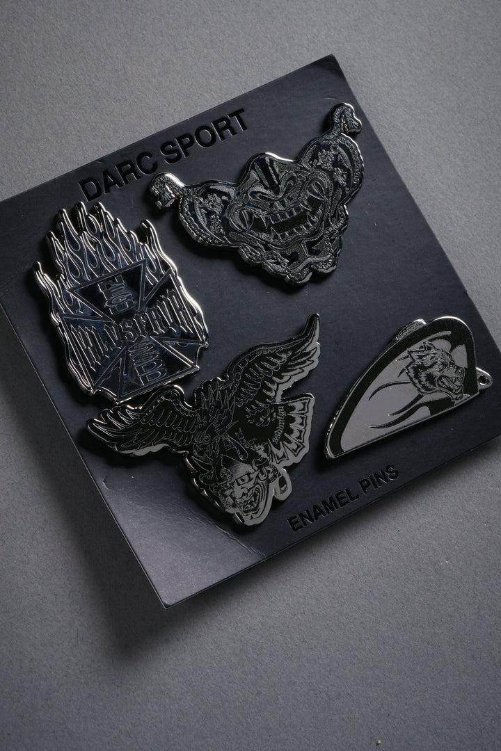 Bushido Icons Enamel 4 Pin Pack in Silver/Black