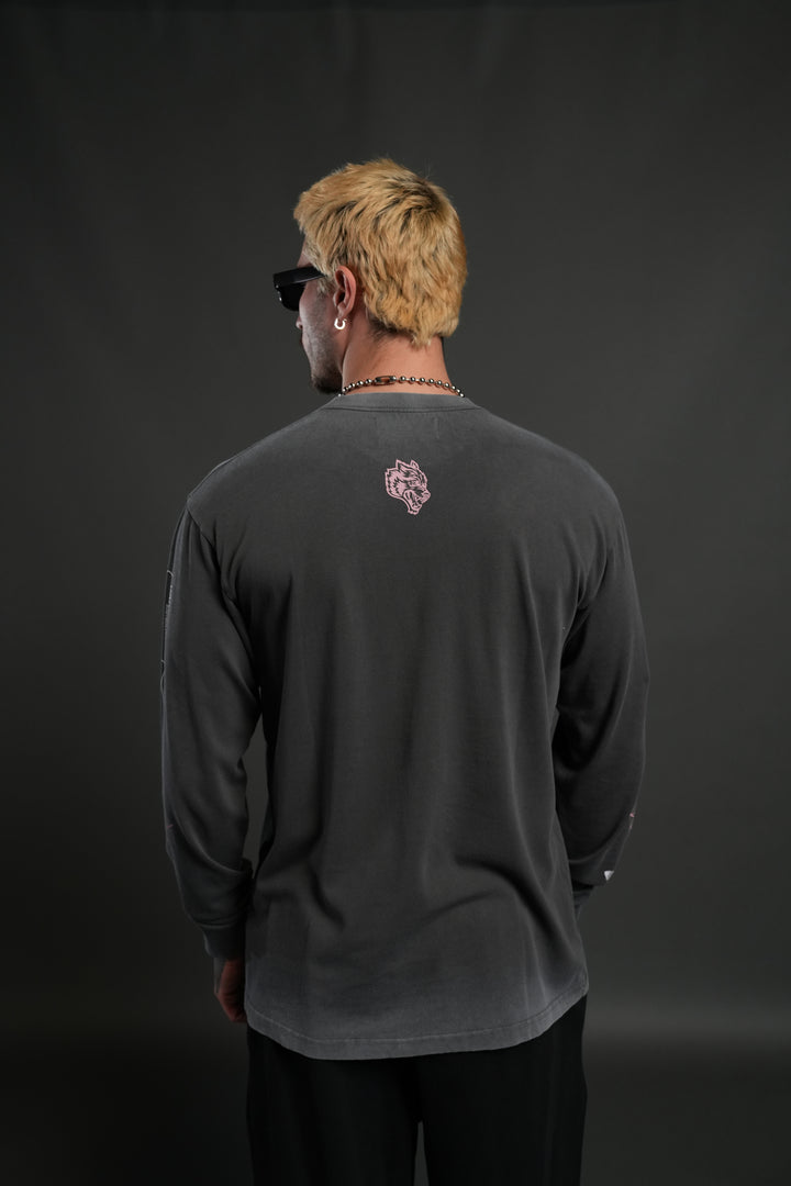 Blood Thirsty Webs "Premium" L/S Tee in Wolf Gray