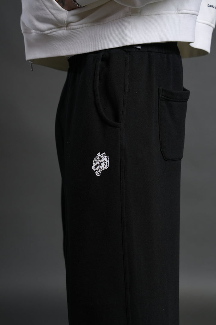 Box Patch Dual Moaty Sweat Pants in Black