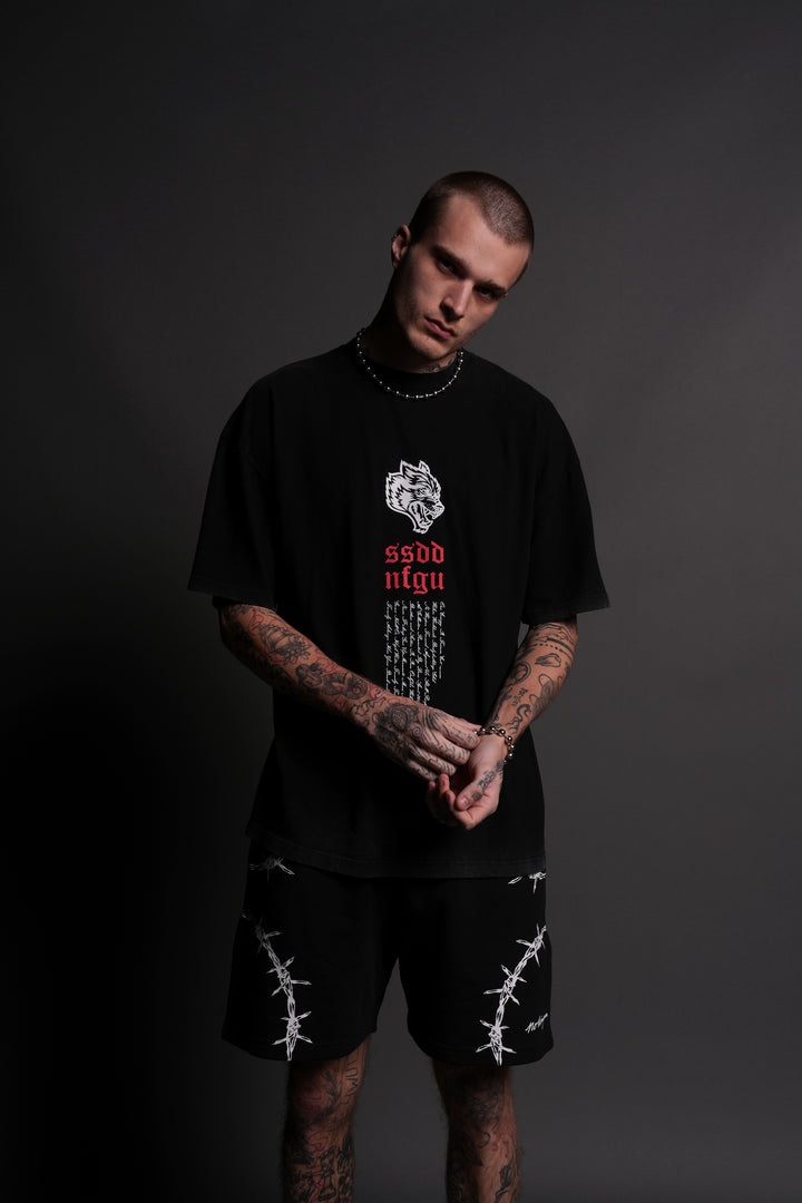 Fallen Angel "Premium" Oversized Tee in Black