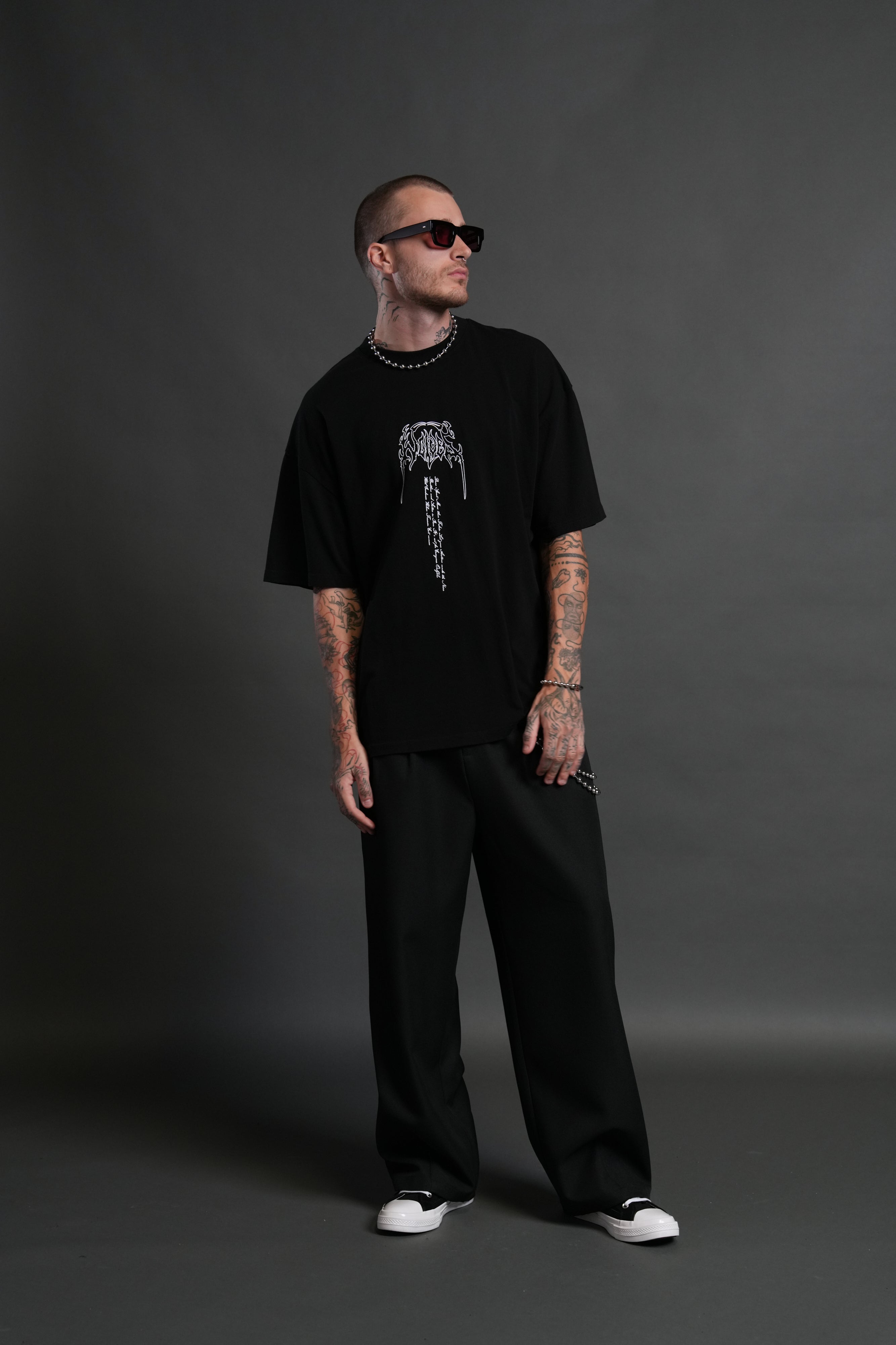 Ant King "Premium" Oversized Tee in Black