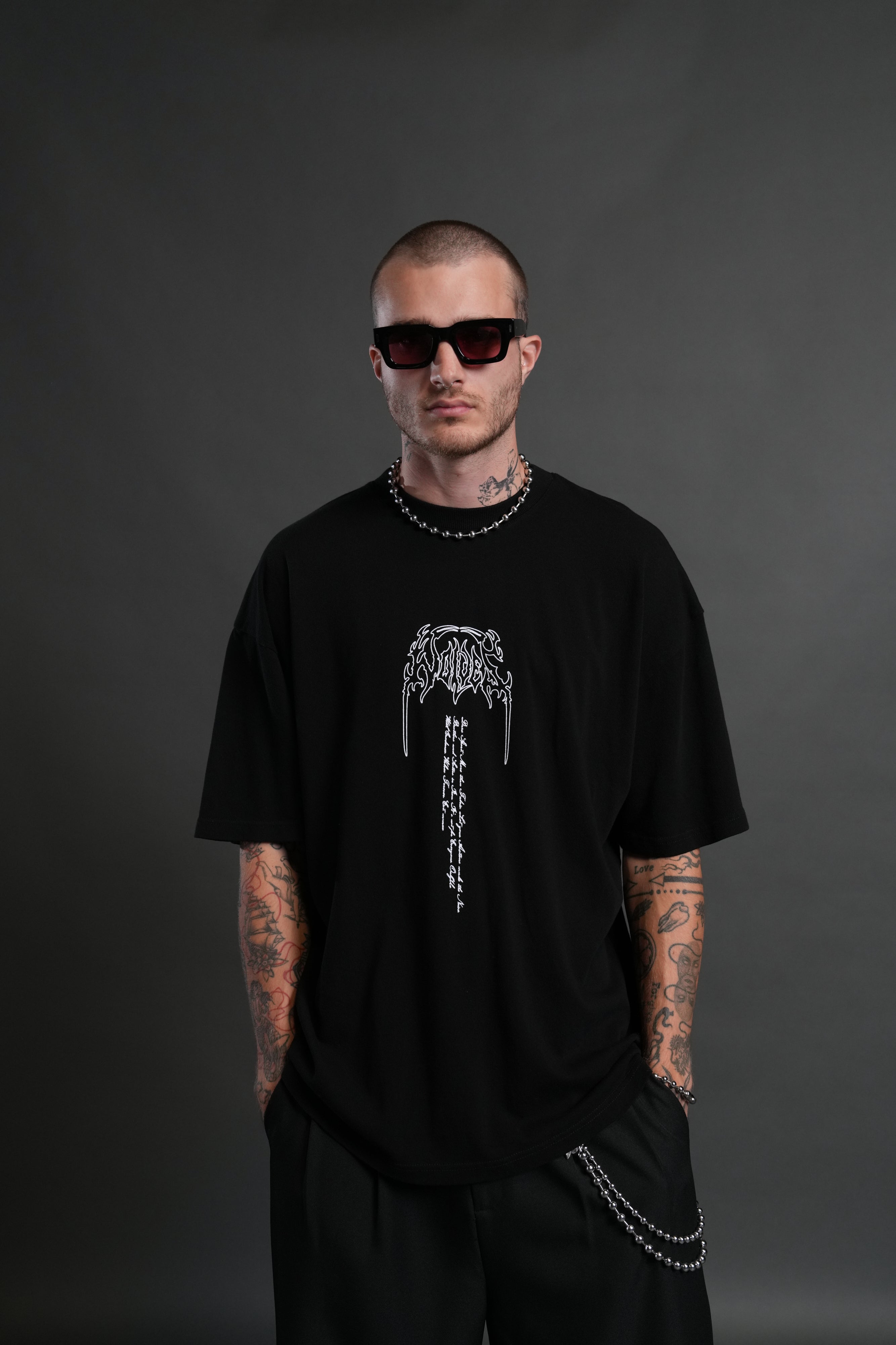 Ant King "Premium" Oversized Tee in Black