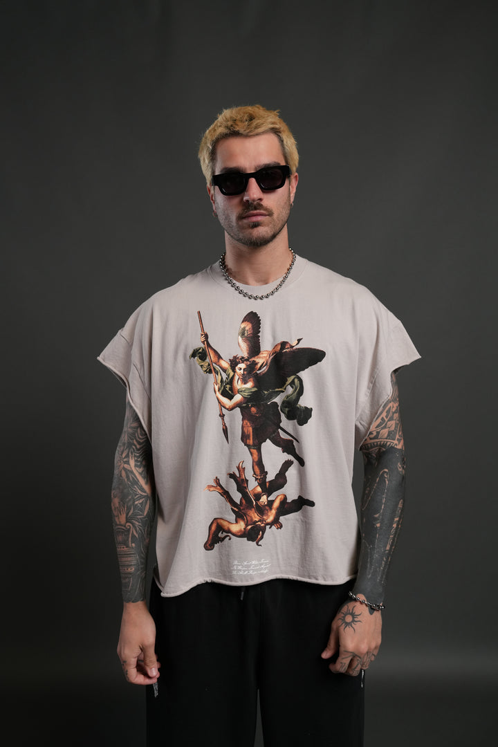 Triumph Grunge Cut-Off Tee in Clay