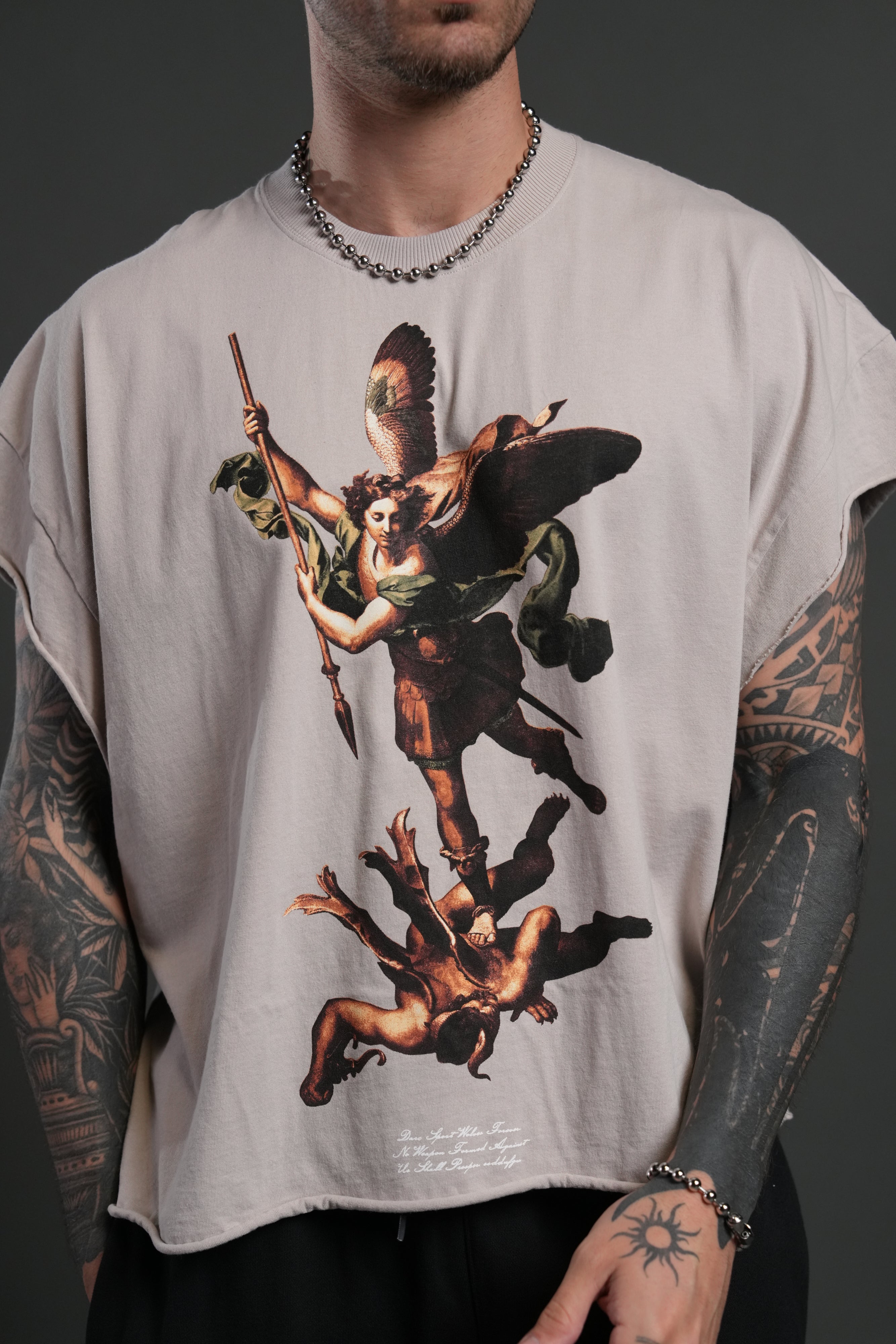 Triumph Grunge Cut-Off Tee in Clay