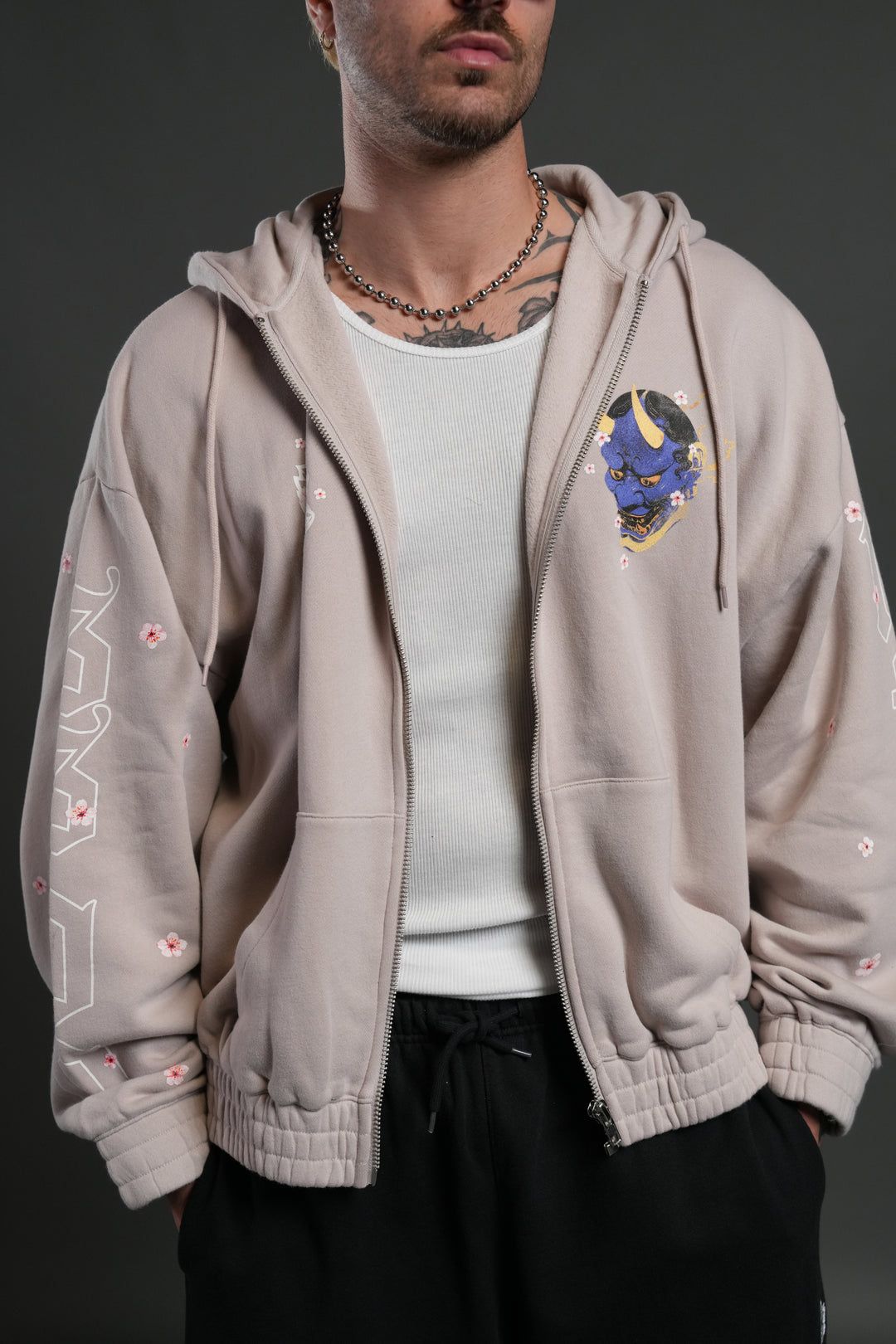 Oni Code Blossom "Chambers" Zip Hoodie in Clay