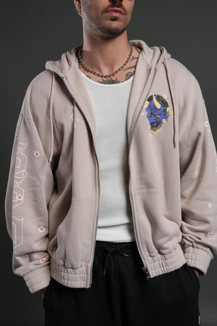Oni Code Blossom "Chambers" Zip Hoodie in Clay