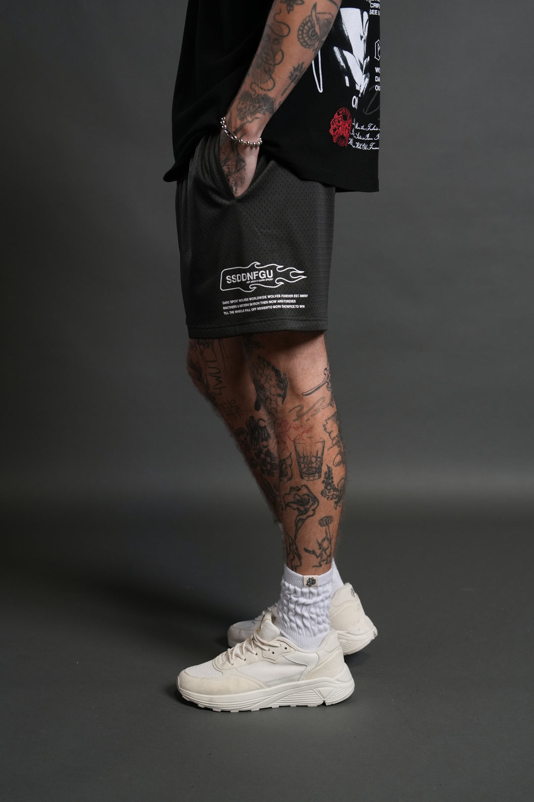 Shadow Hesh Mesh Shorts in Wolf Gray