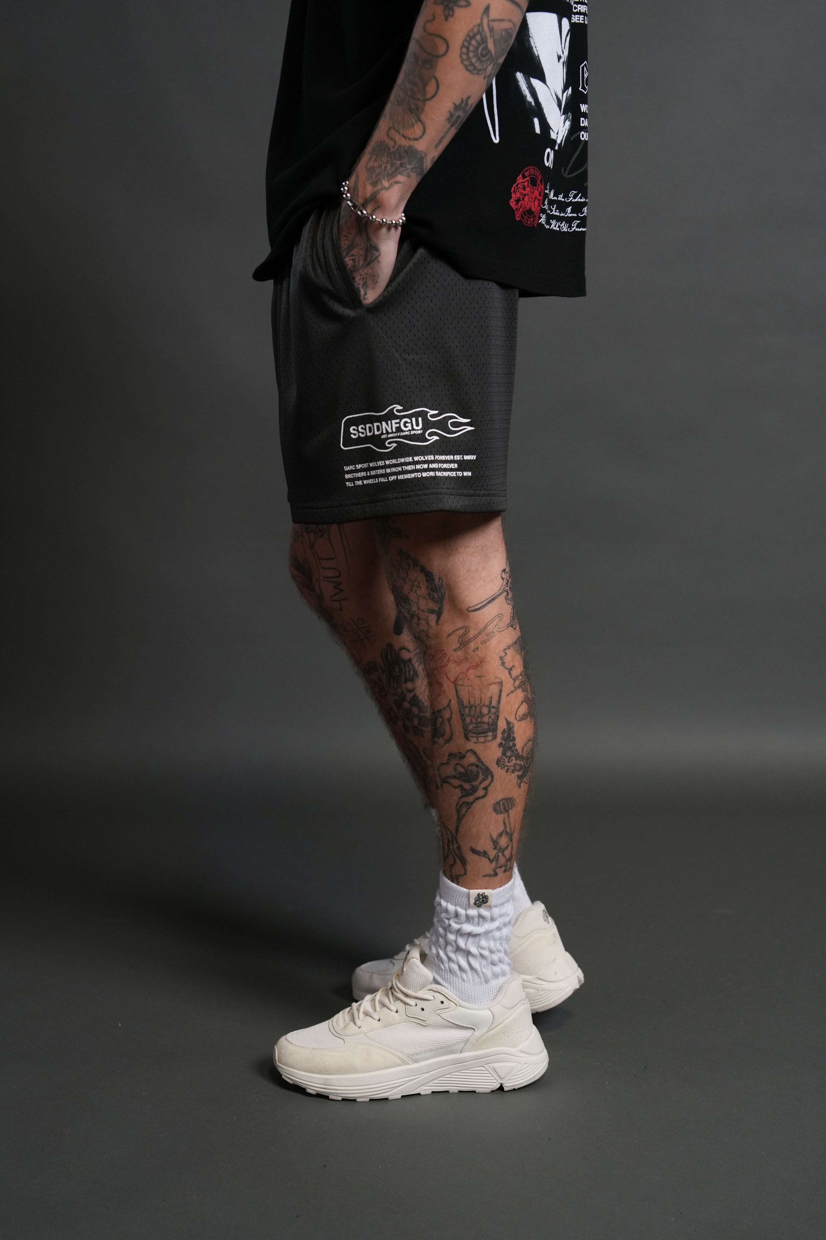 Shadow Hesh Mesh Shorts in Wolf Gray