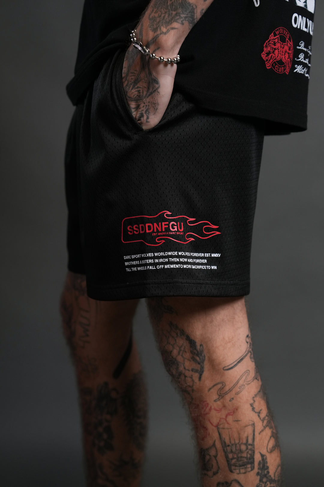 Shadow Hesh Mesh Shorts in Black