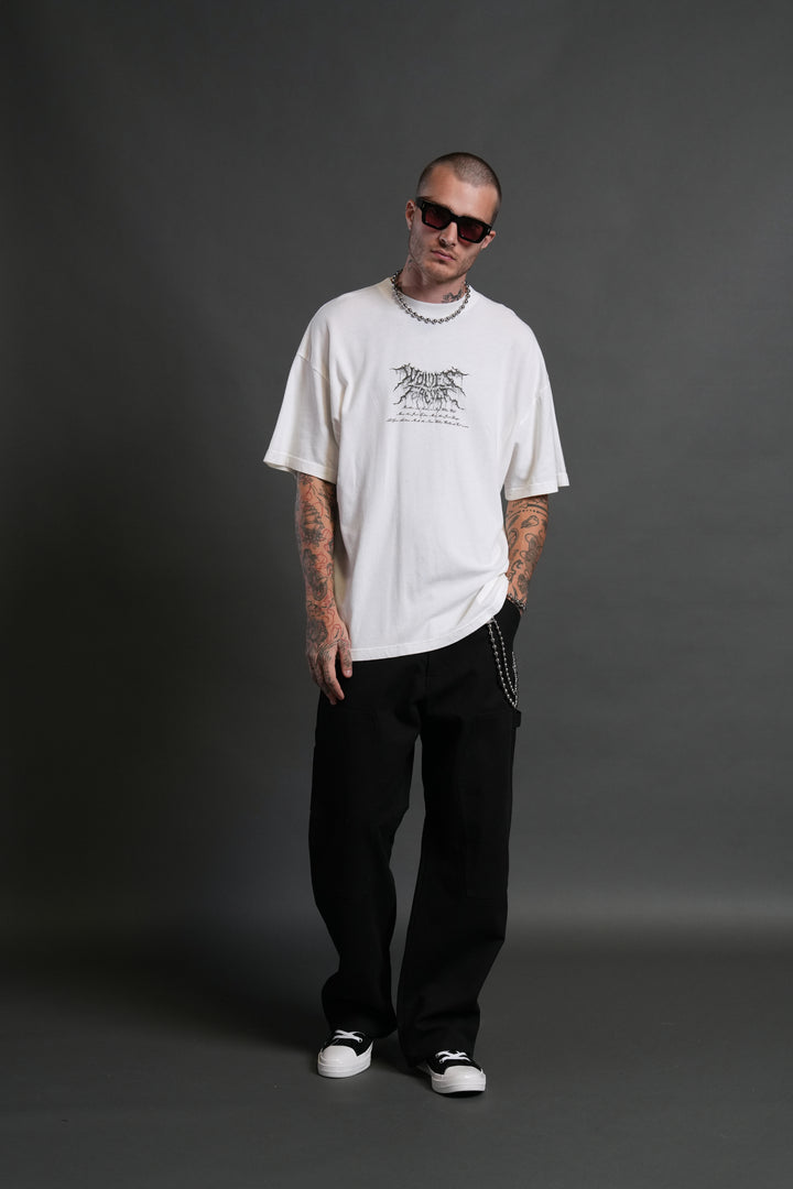 Demon Knight "Premium" Oversized Tee in Cream