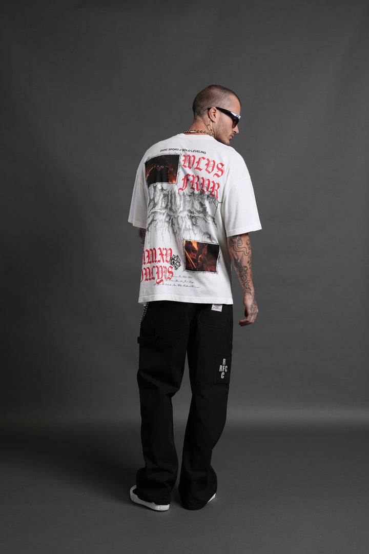 Demon Knight "Premium" Oversized Tee in Cream