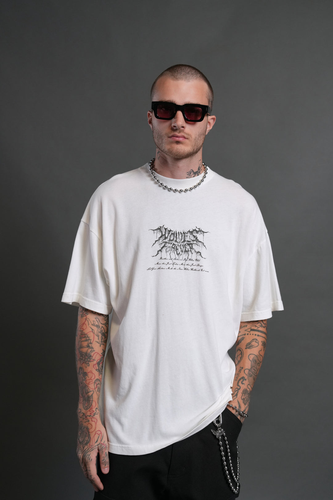 Demon Knight "Premium" Oversized Tee in Cream