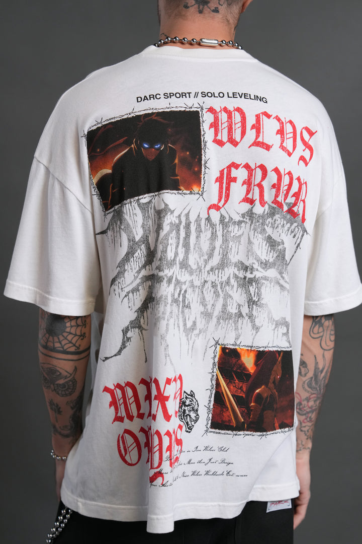 Demon Knight "Premium" Oversized Tee in Cream