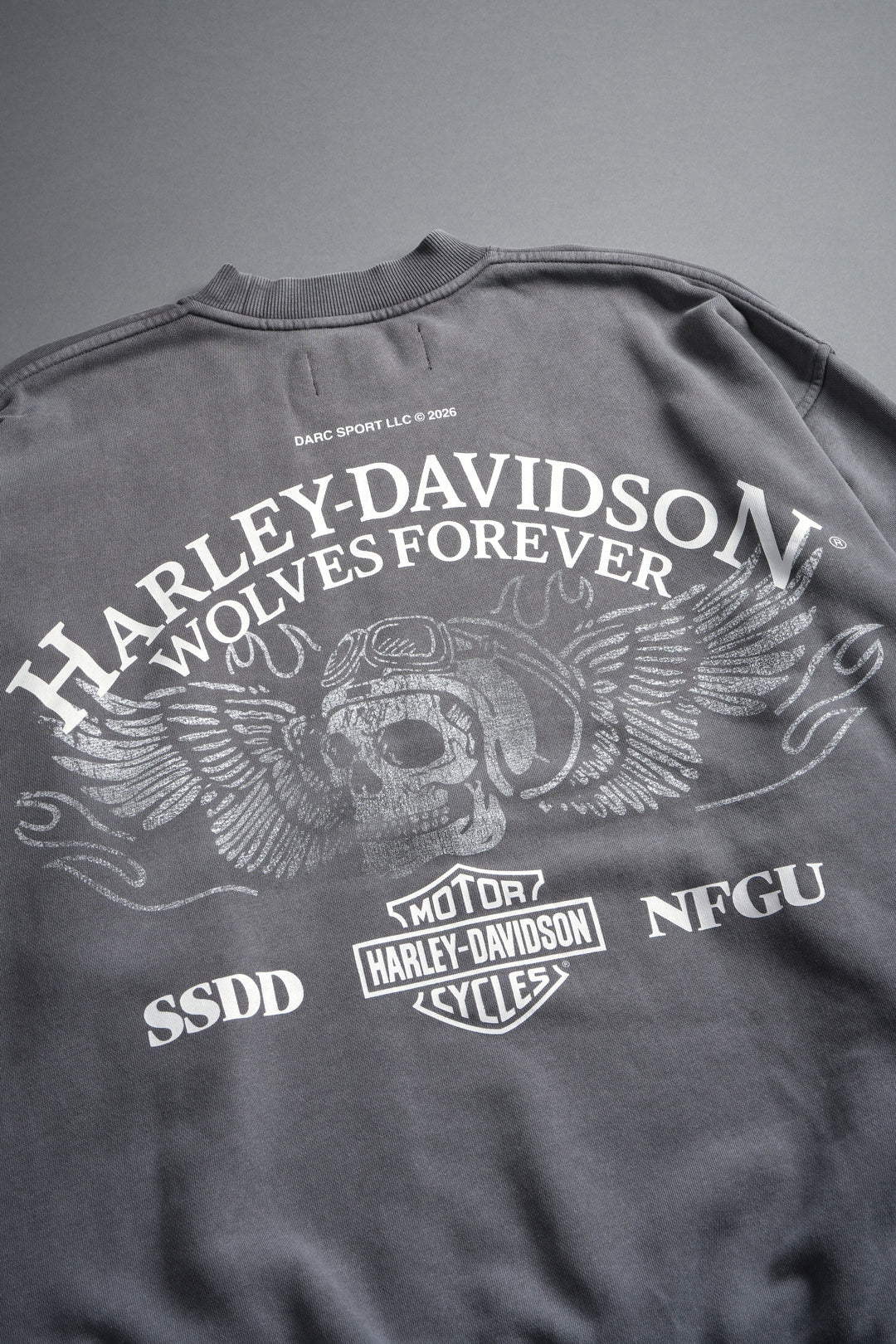 Live Free H-D London Crewneck in Slate Gray