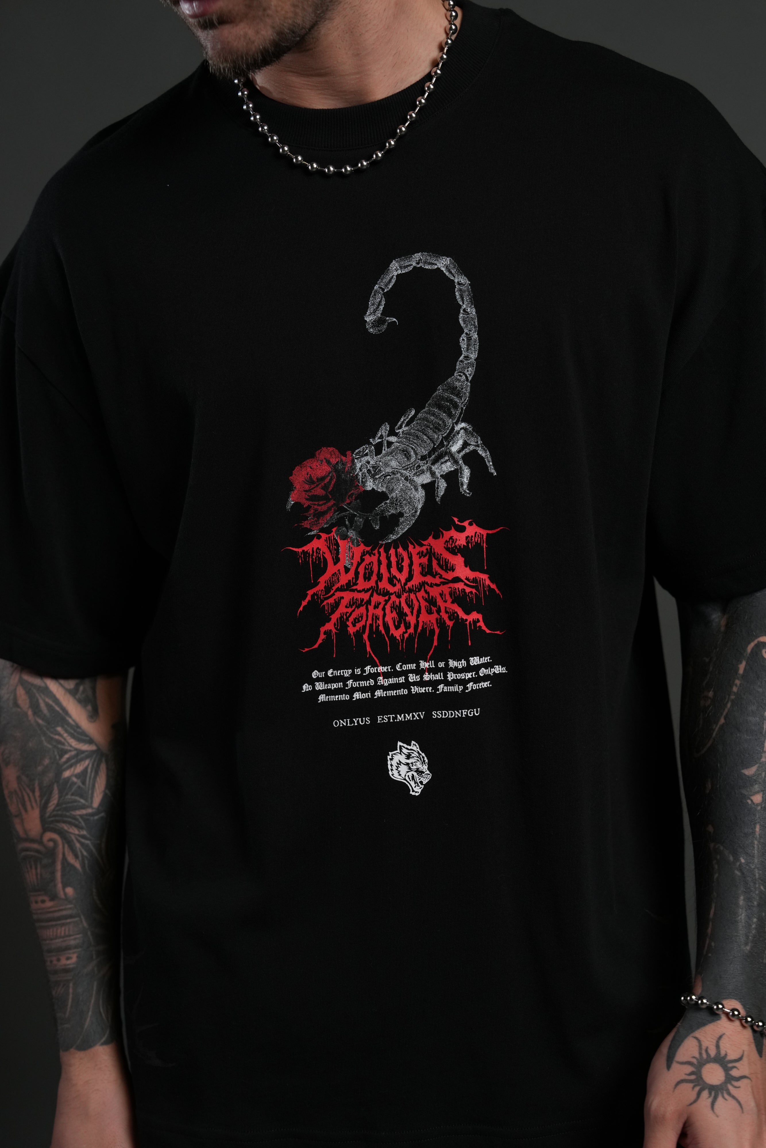 Scorpion Thorns "Premium" Oversized Tee in Black