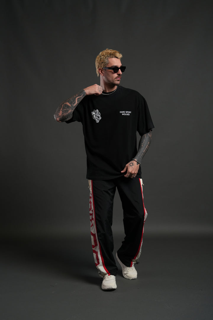 Pegasus Storm "Premium" Oversized Tee in Black Drift Wash