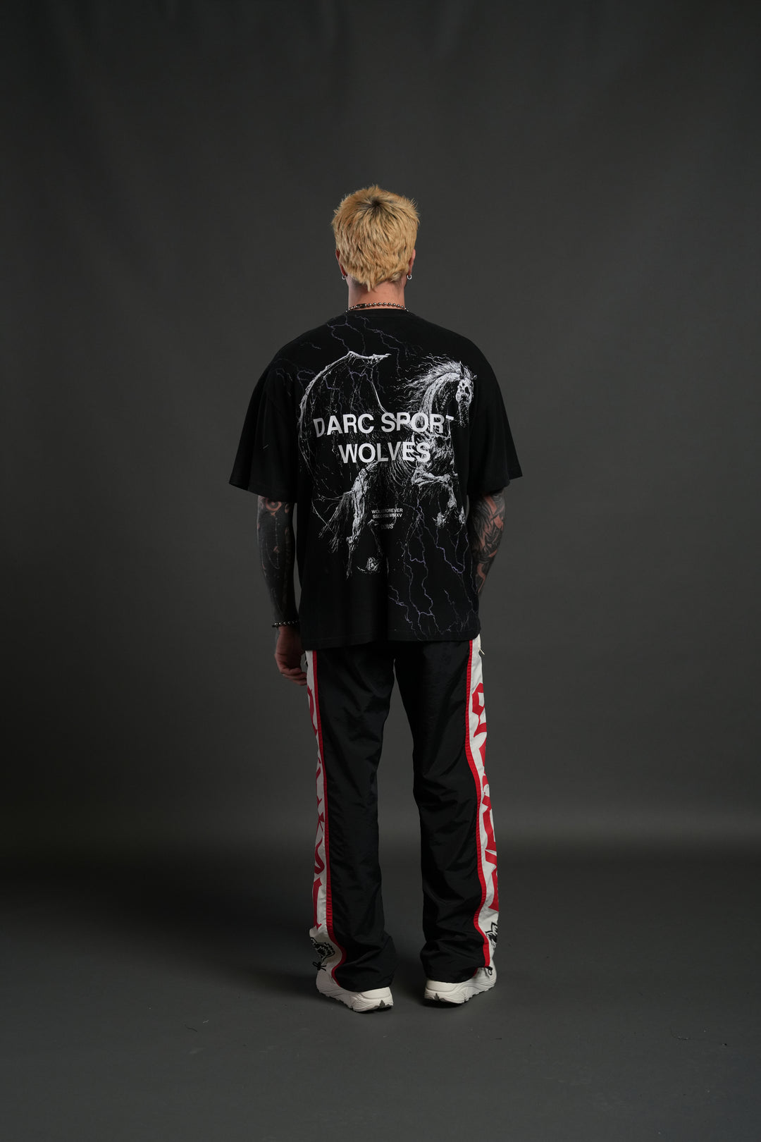 Pegasus Storm "Premium" Oversized Tee in Black Drift Wash