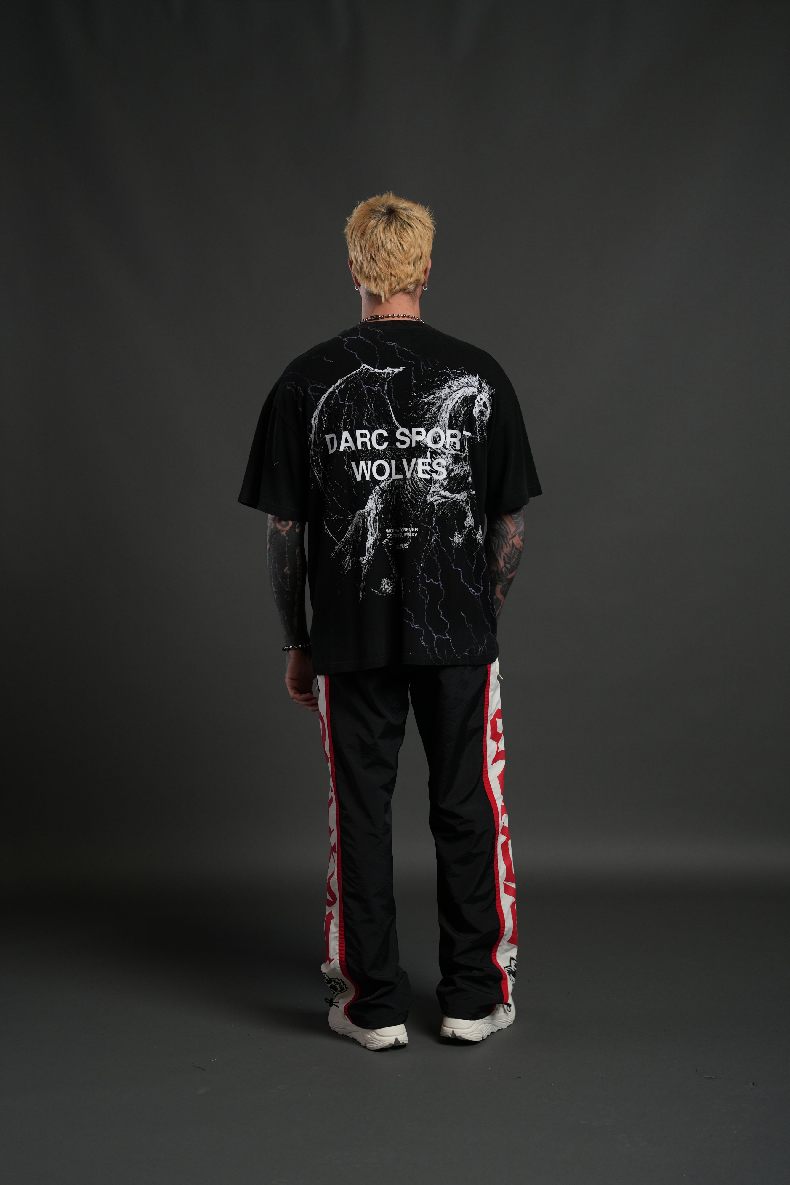 Pegasus Storm "Premium" Oversized Tee in Black Drift Wash