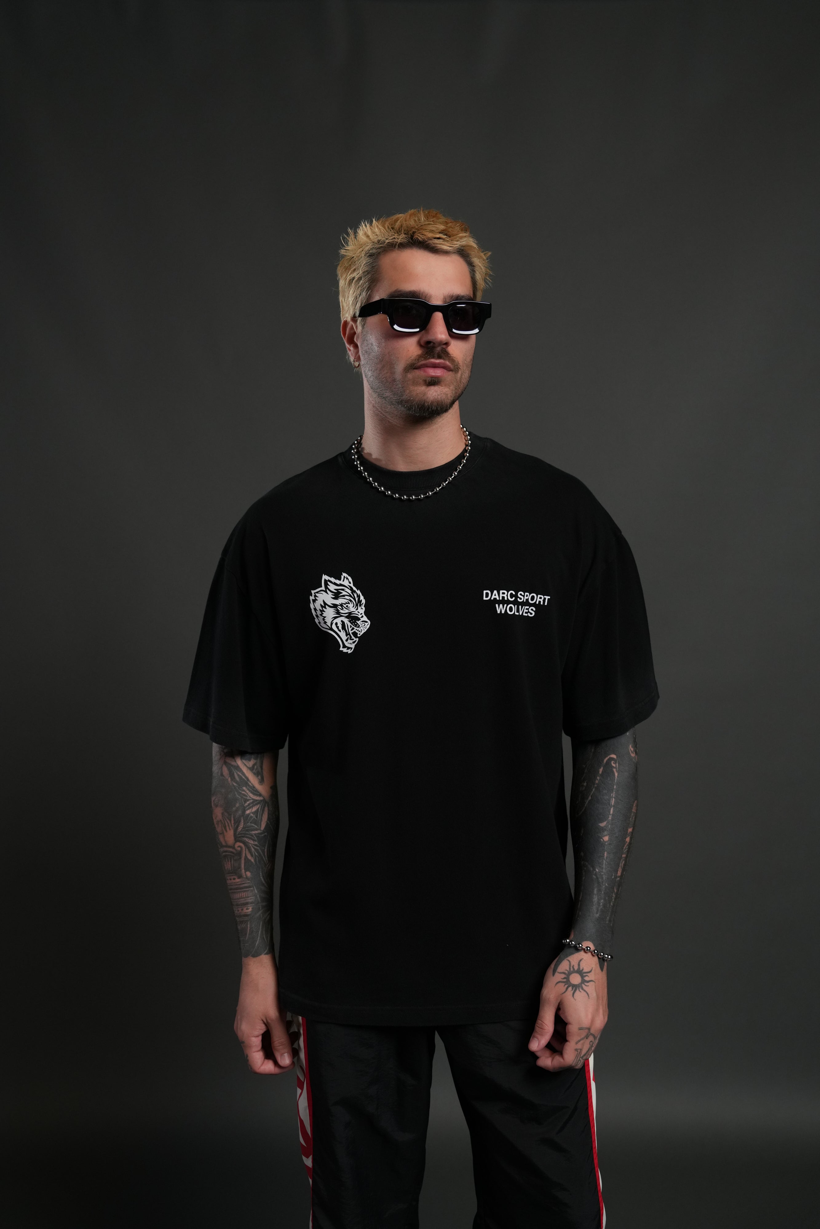 Pegasus Storm "Premium" Oversized Tee in Black Drift Wash