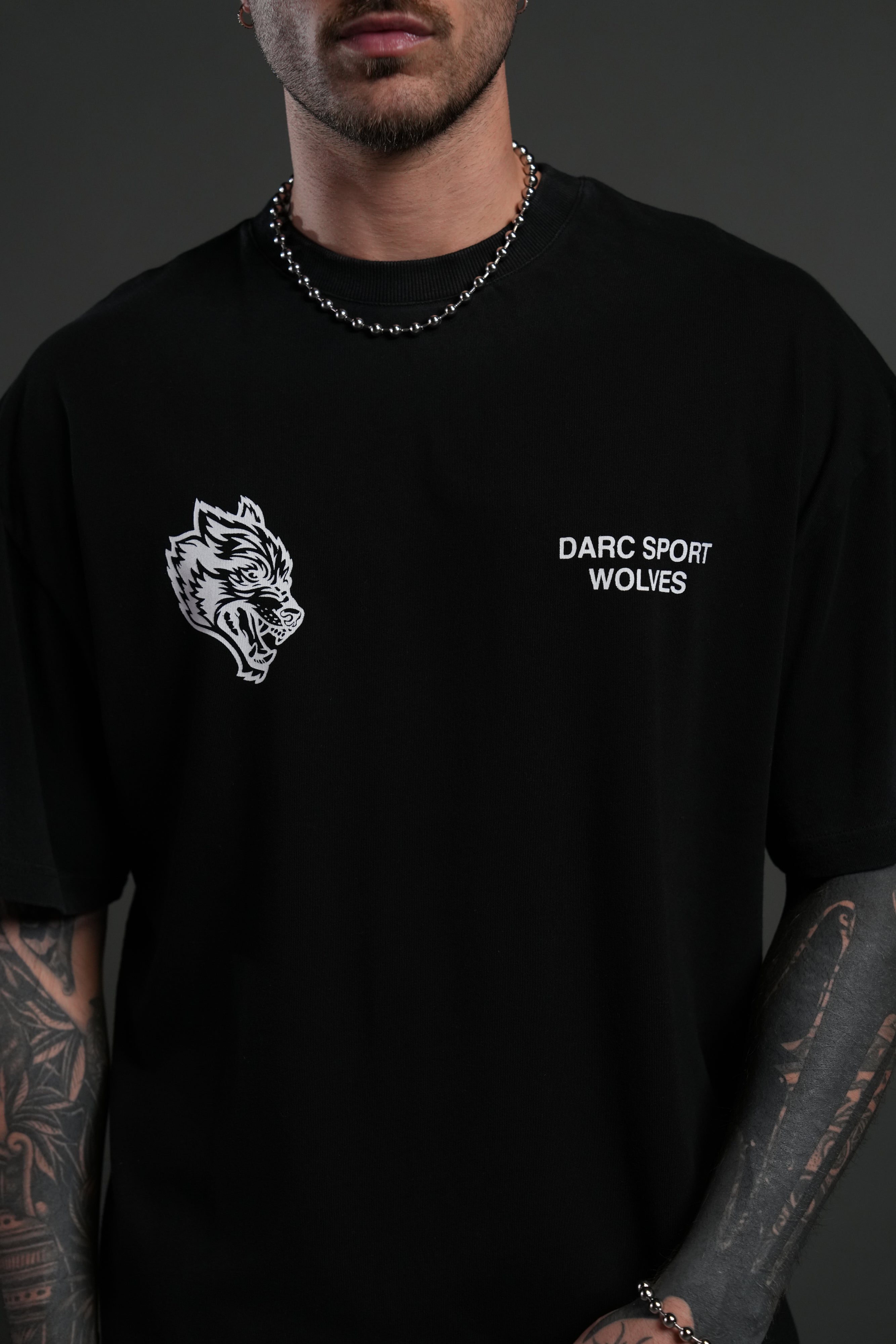 Pegasus Storm "Premium" Oversized Tee in Black Drift Wash