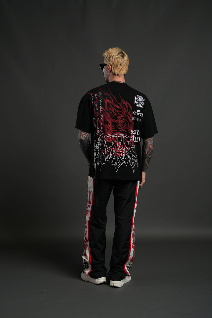 Till Forever Inferno "Premium" Oversized Tee in Black Sun Fade