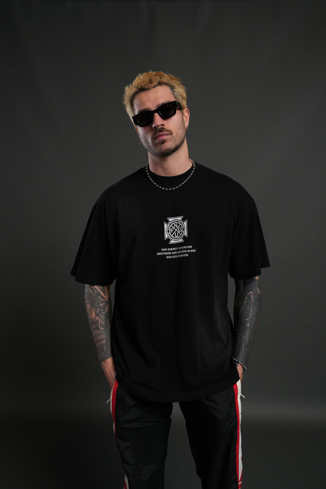 Till Forever Inferno "Premium" Oversized Tee in Black Sun Fade