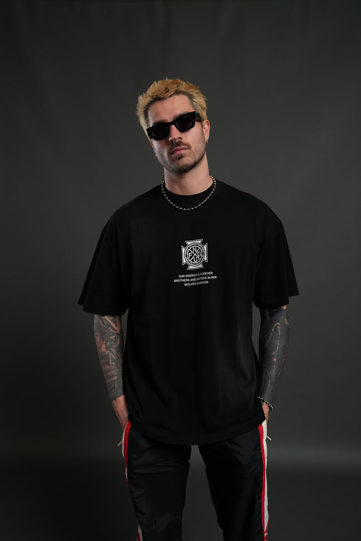 Till Forever Inferno "Premium" Oversized Tee in Black Sun Fade