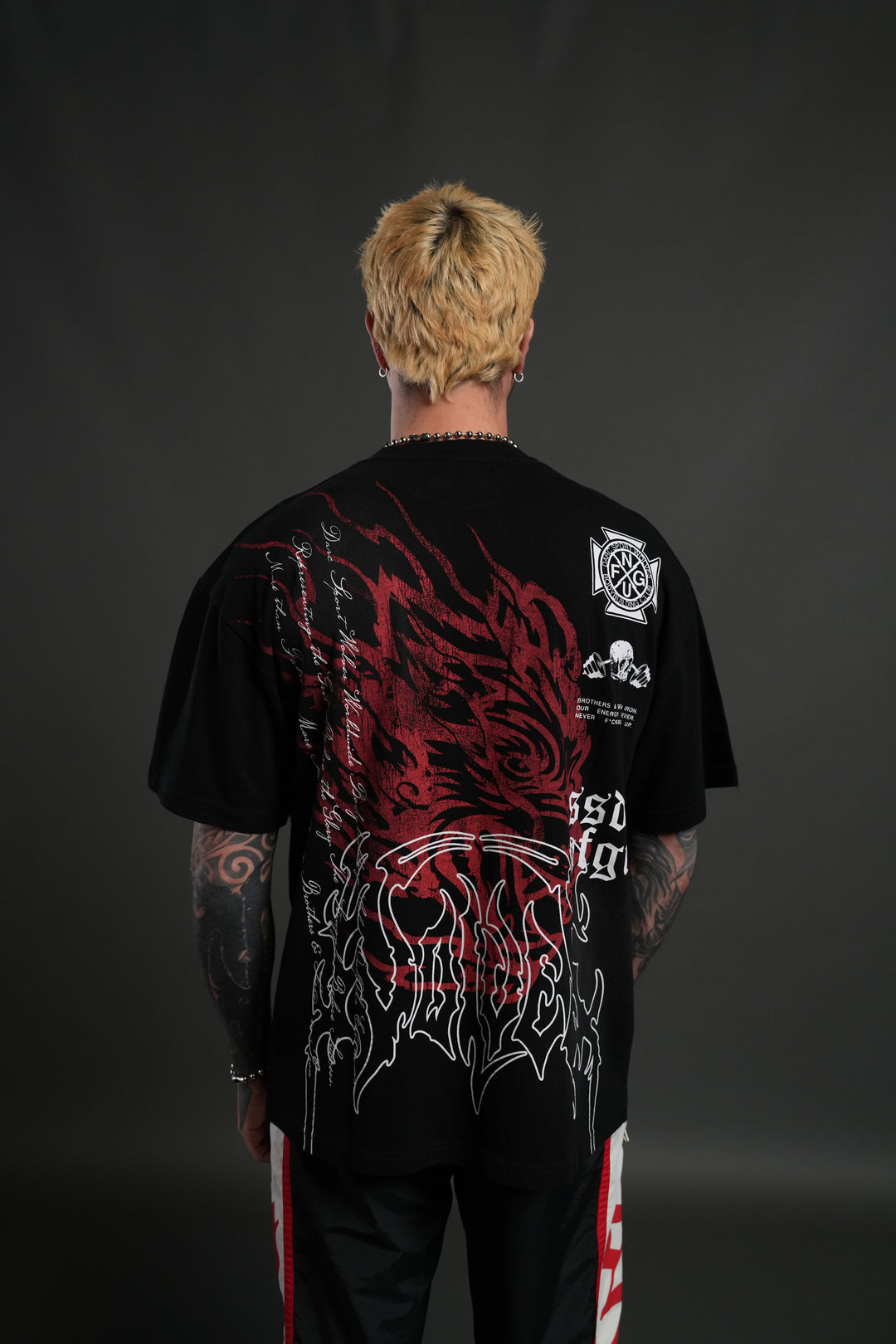 Till Forever Inferno "Premium" Oversized Tee in Black Sun Fade