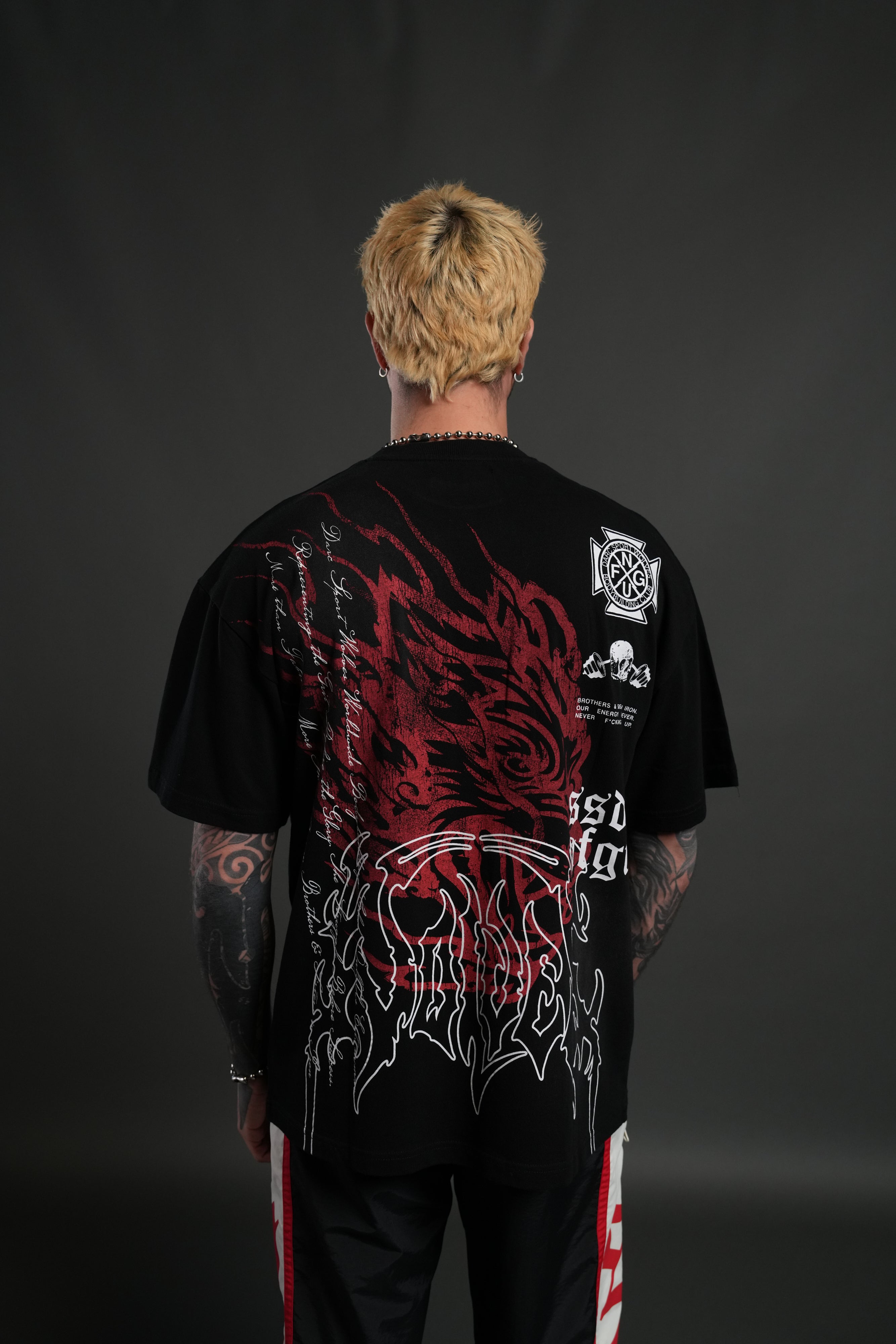Till Forever Inferno "Premium" Oversized Tee in Black Sun Fade