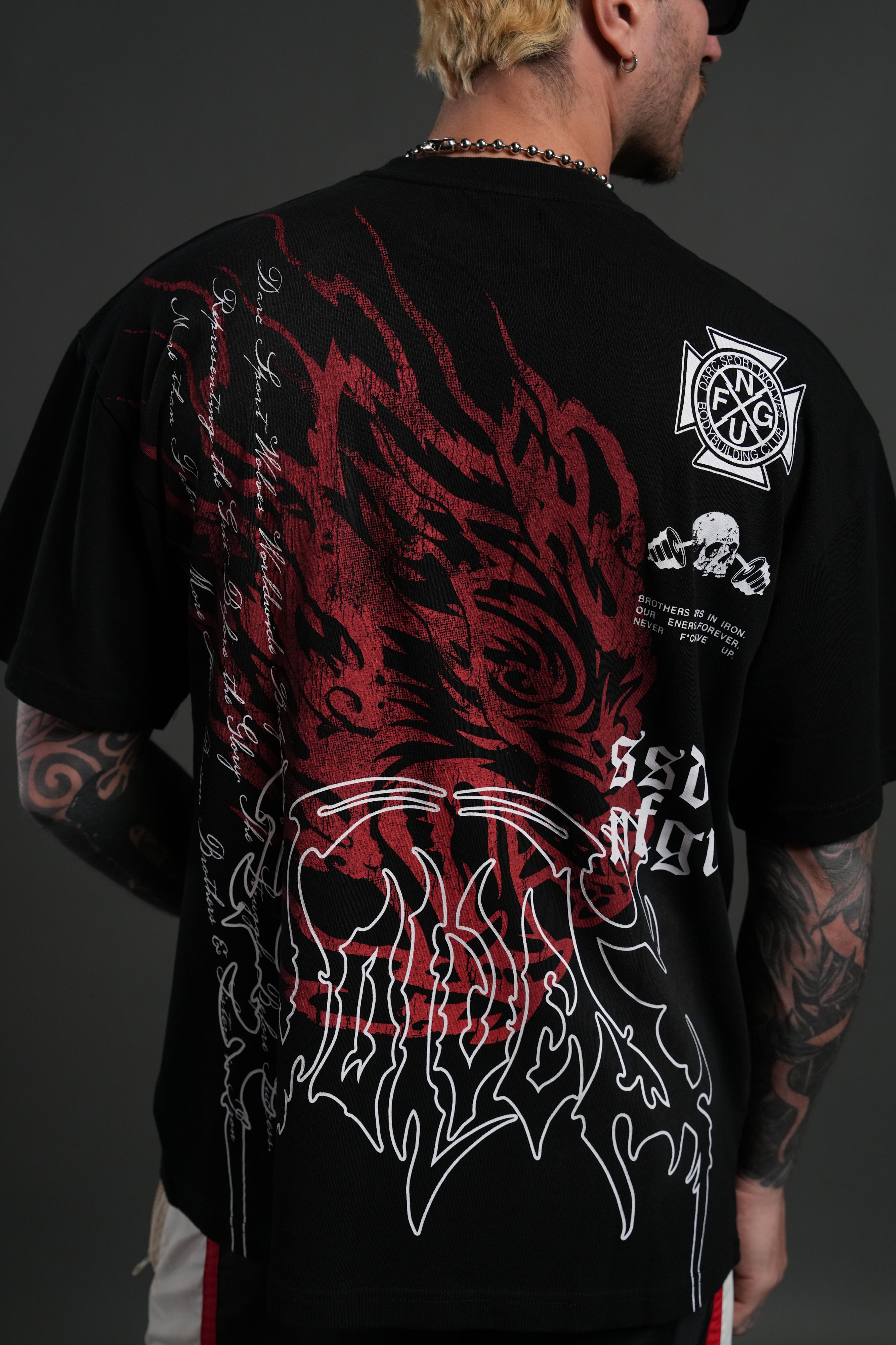 Till Forever Inferno "Premium" Oversized Tee in Black Sun Fade