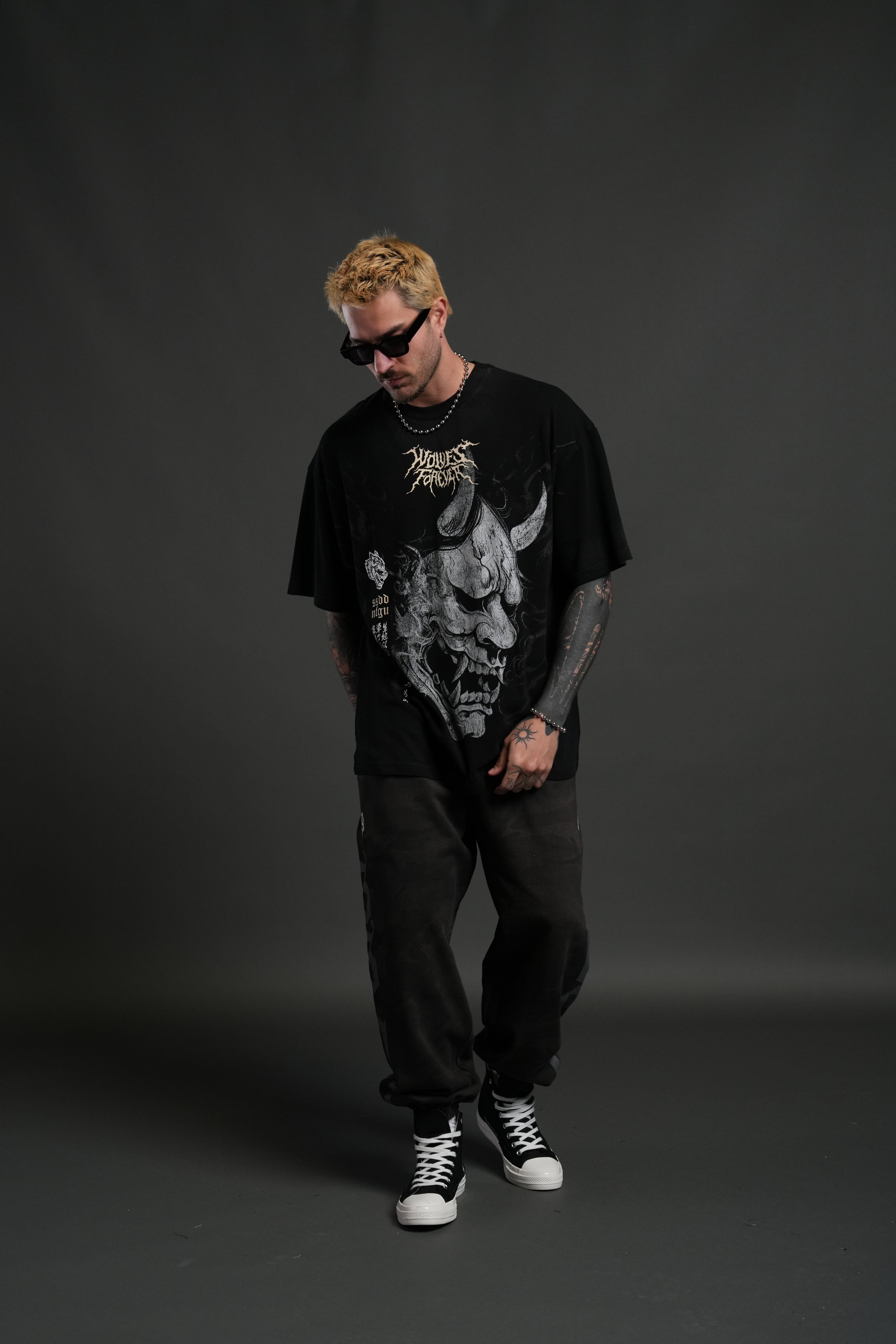 Our Mantra Lounger Sweat Pants in Black Vintage Woodland Camo