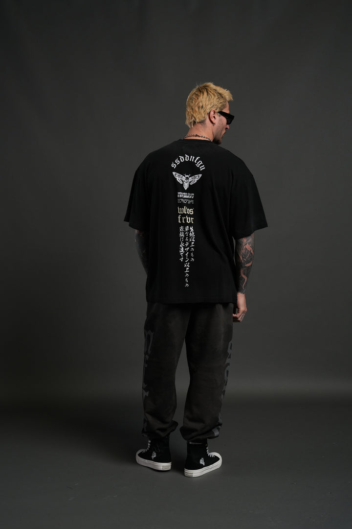 Hannya Inferno "Premium" Oversized Tee in Black Sun Fade