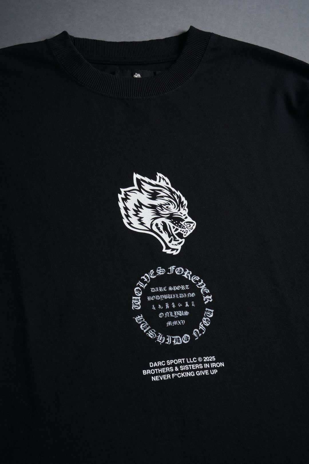 Warrior's Fire Grunge "Box Cut" L/S Tee in Black