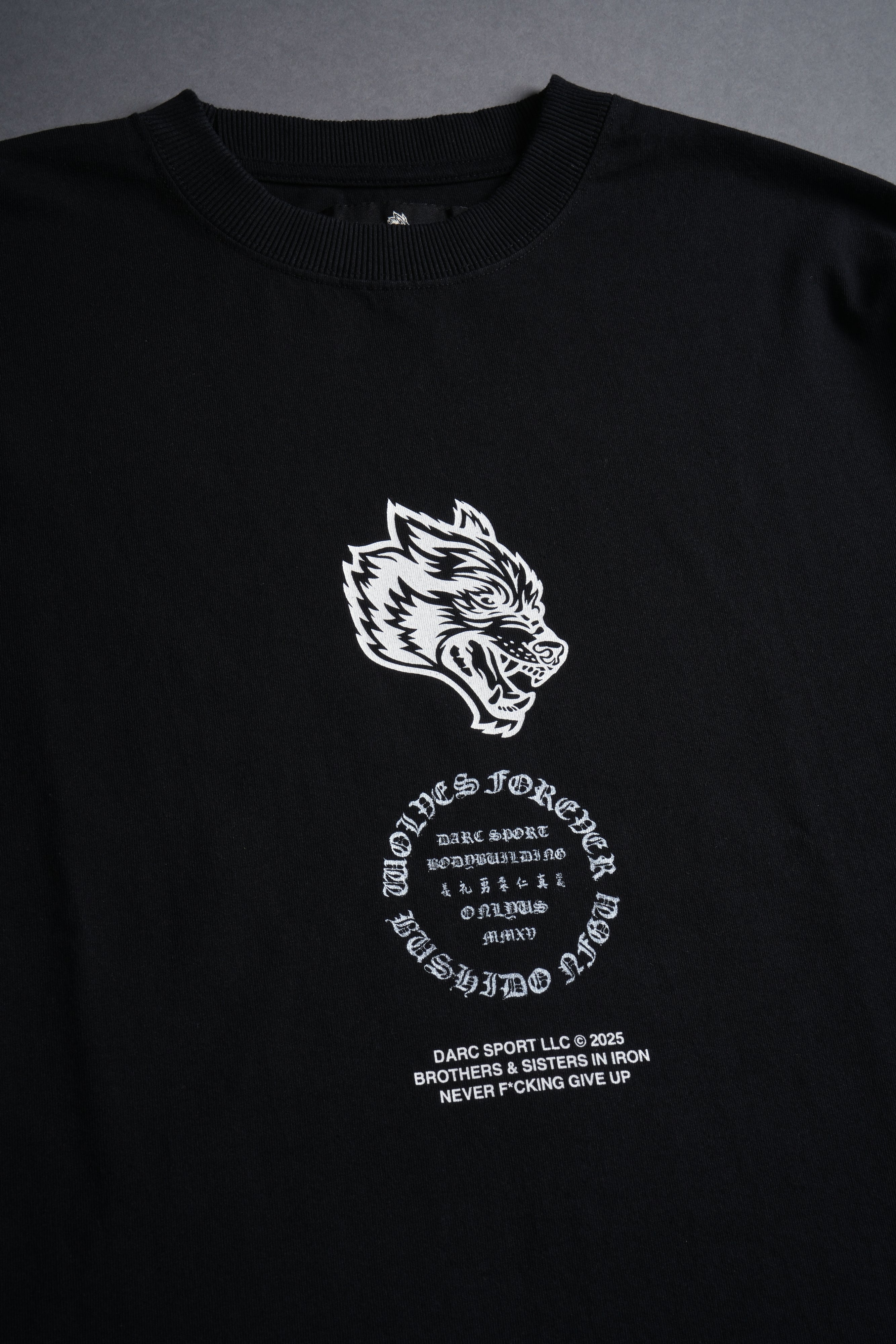 Warrior's Fire Grunge "Box Cut" L/S Tee in Black