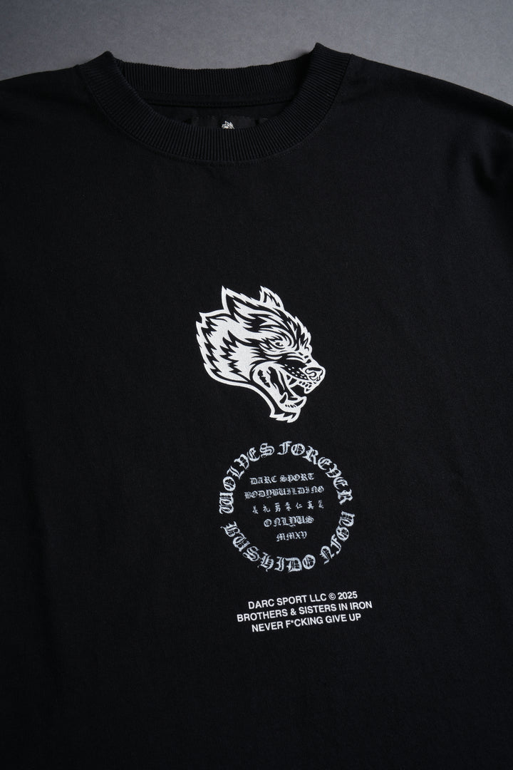 Warrior's Fire Grunge "Box Cut" L/S Tee in Black