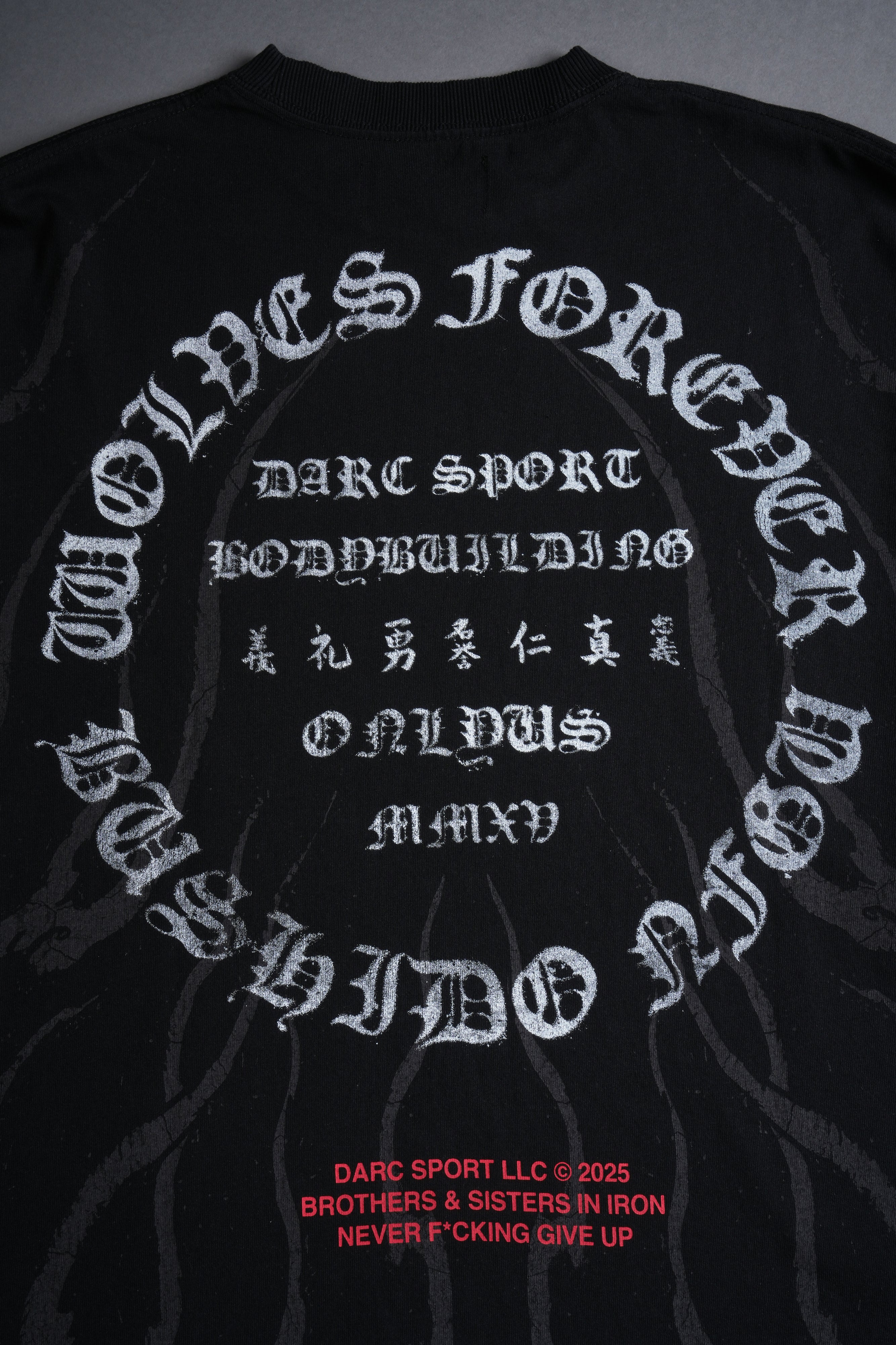 Warrior's Fire Grunge "Box Cut" L/S Tee in Black