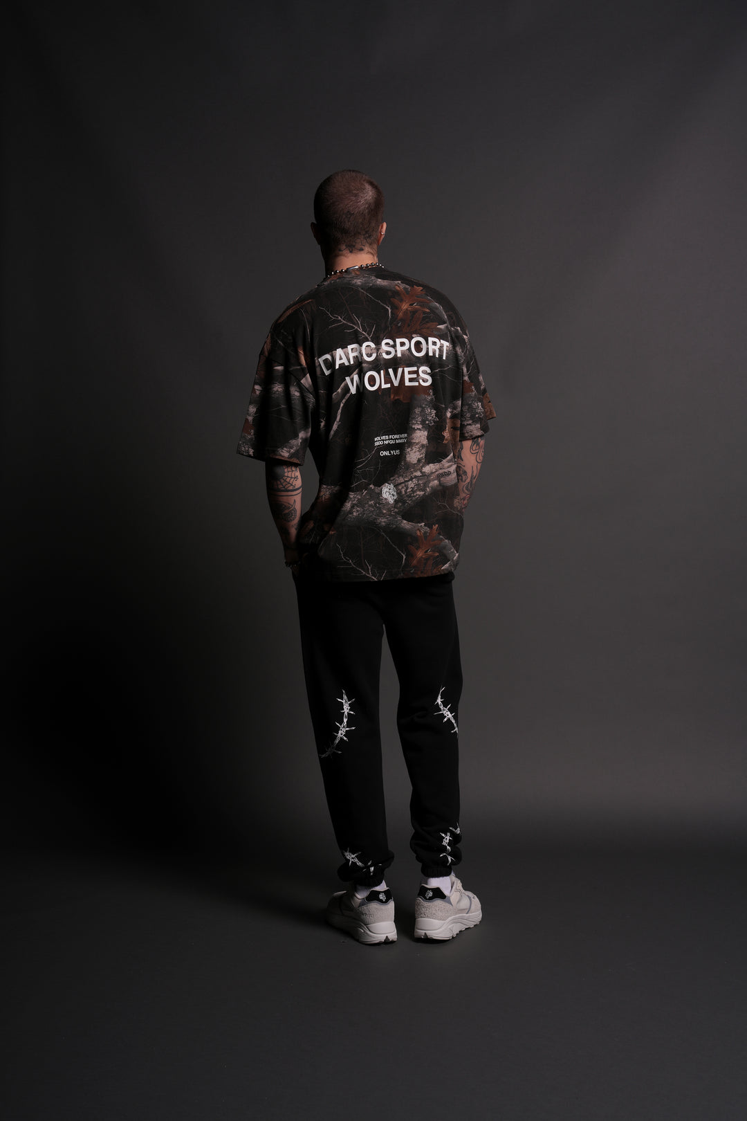 Darc Sport Wolves "Premium" Oversized Tee in Darc Brown Woodland Camo