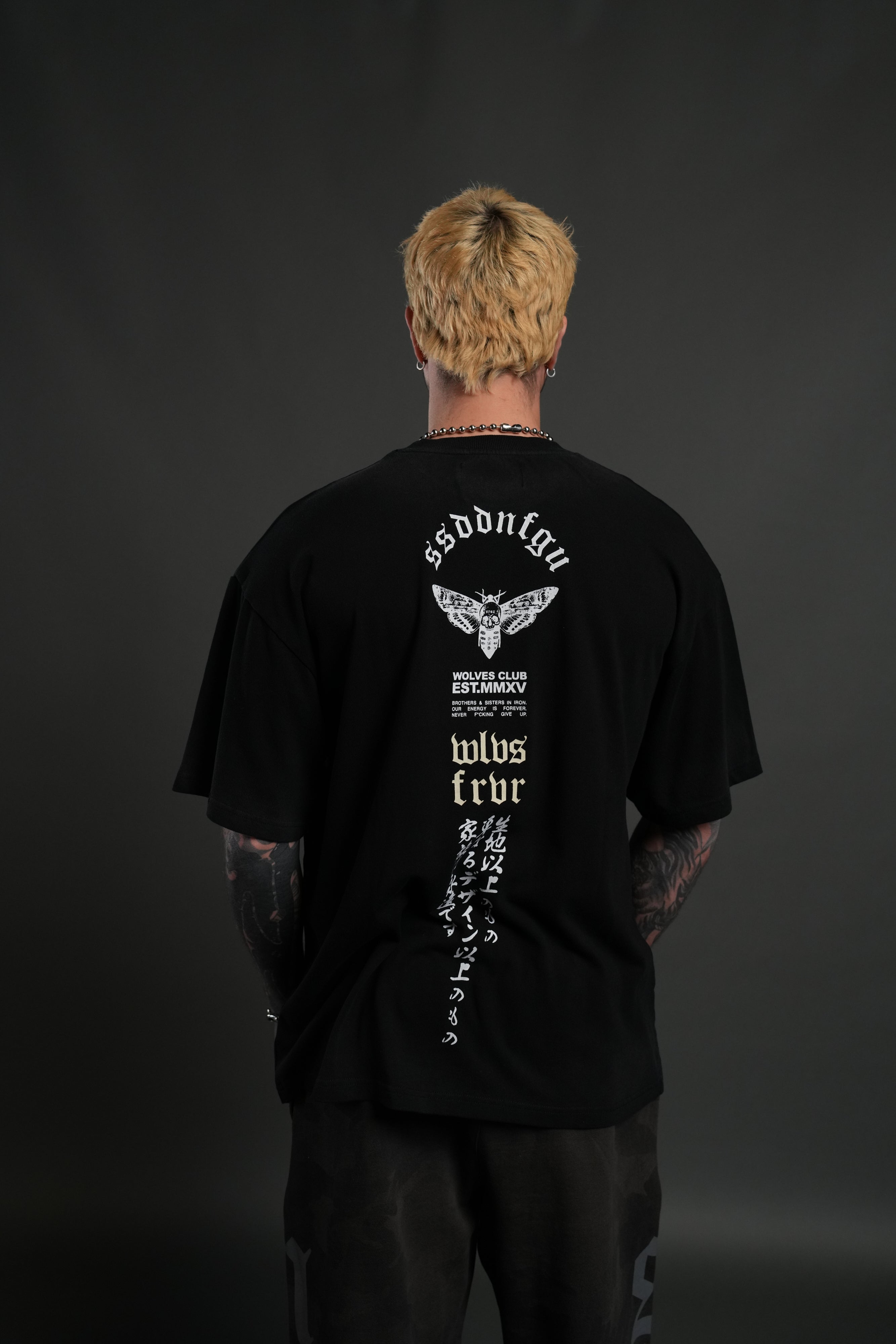 Hannya Inferno "Premium" Oversized Tee in Black Sun Fade