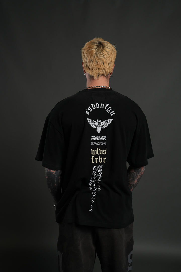 Hannya Inferno "Premium" Oversized Tee in Black Sun Fade