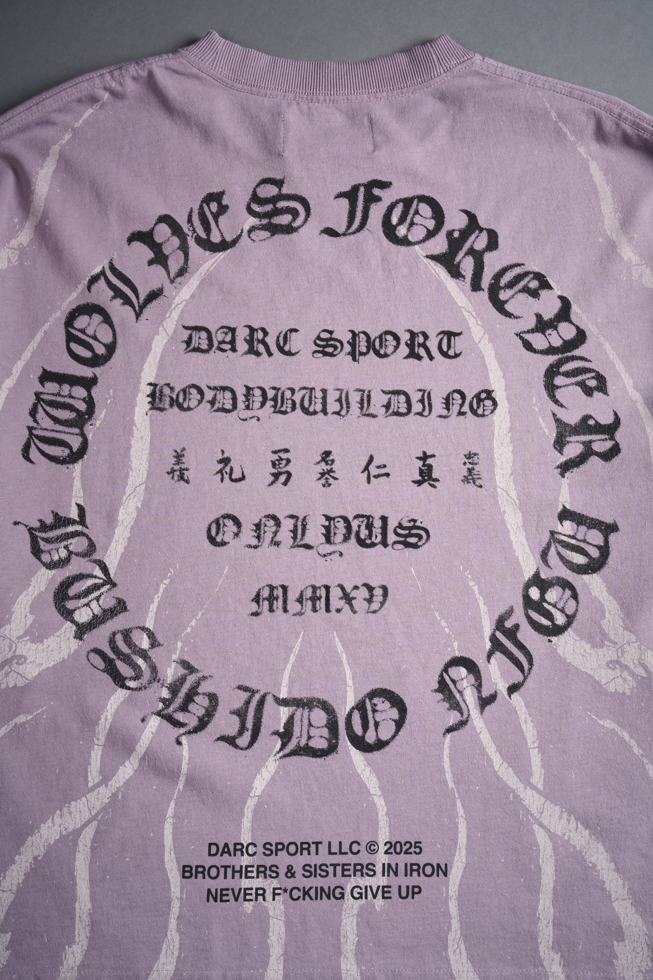Warrior's Fire Grunge "Box Cut" L/S Tee in Purple Smoke