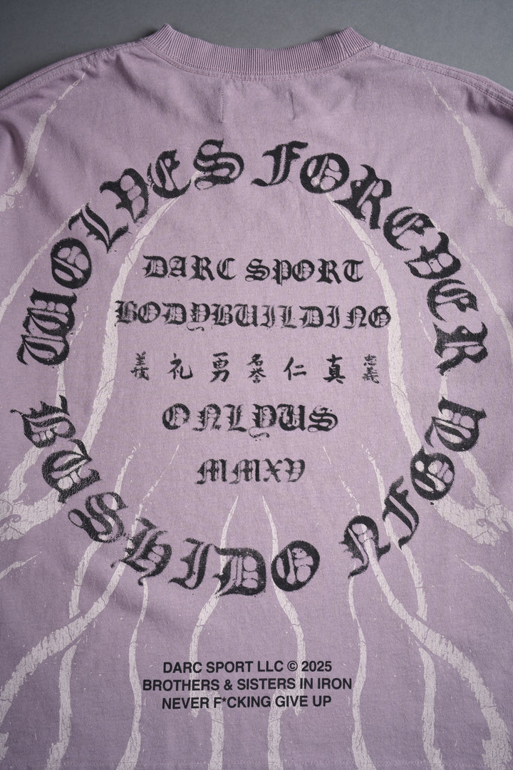 Warrior's Fire Grunge "Box Cut" L/S Tee in Purple Smoke