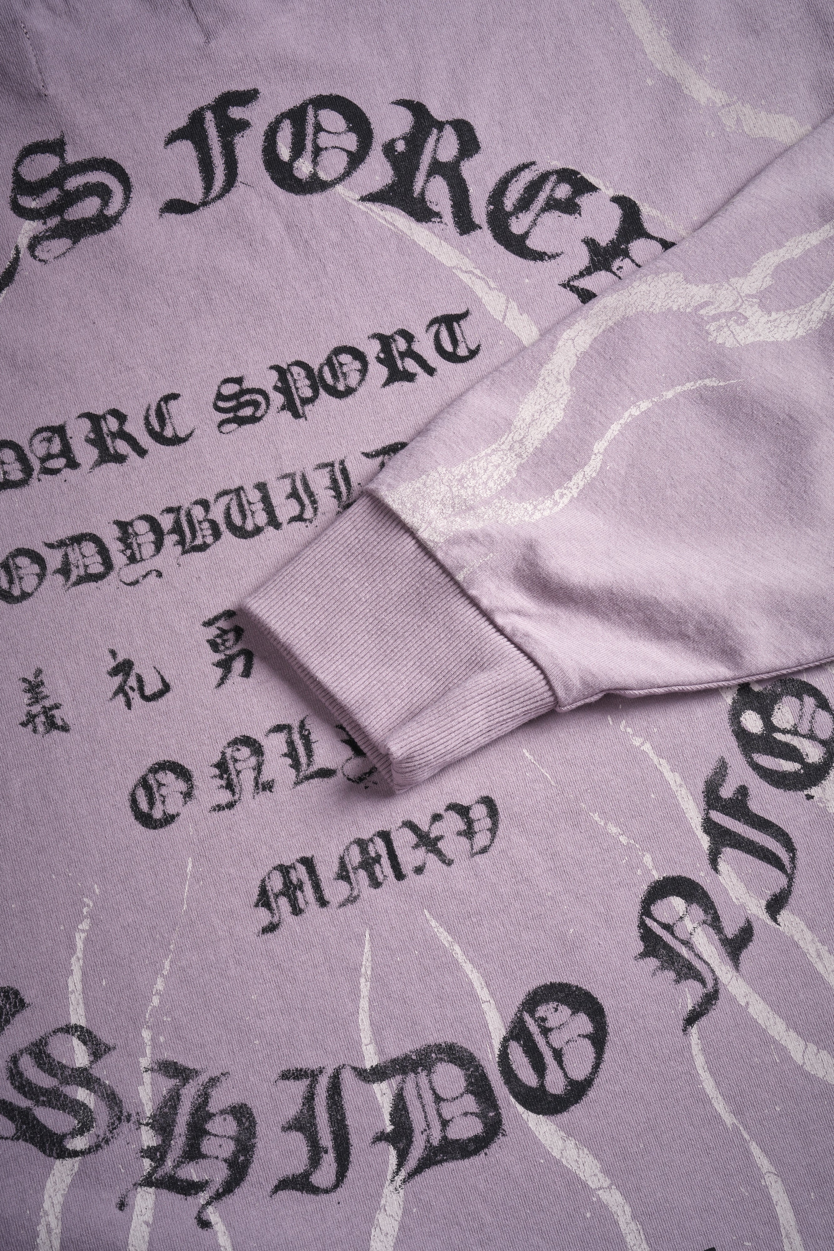 Warrior's Fire Grunge "Box Cut" L/S Tee in Purple Smoke