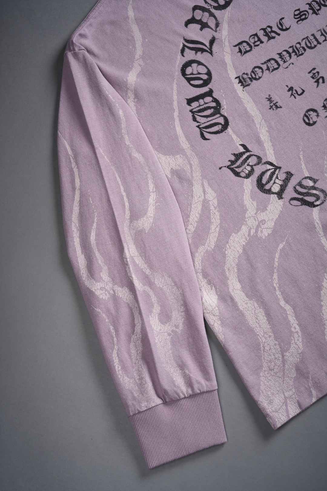 Warrior's Fire Grunge "Box Cut" L/S Tee in Purple Smoke