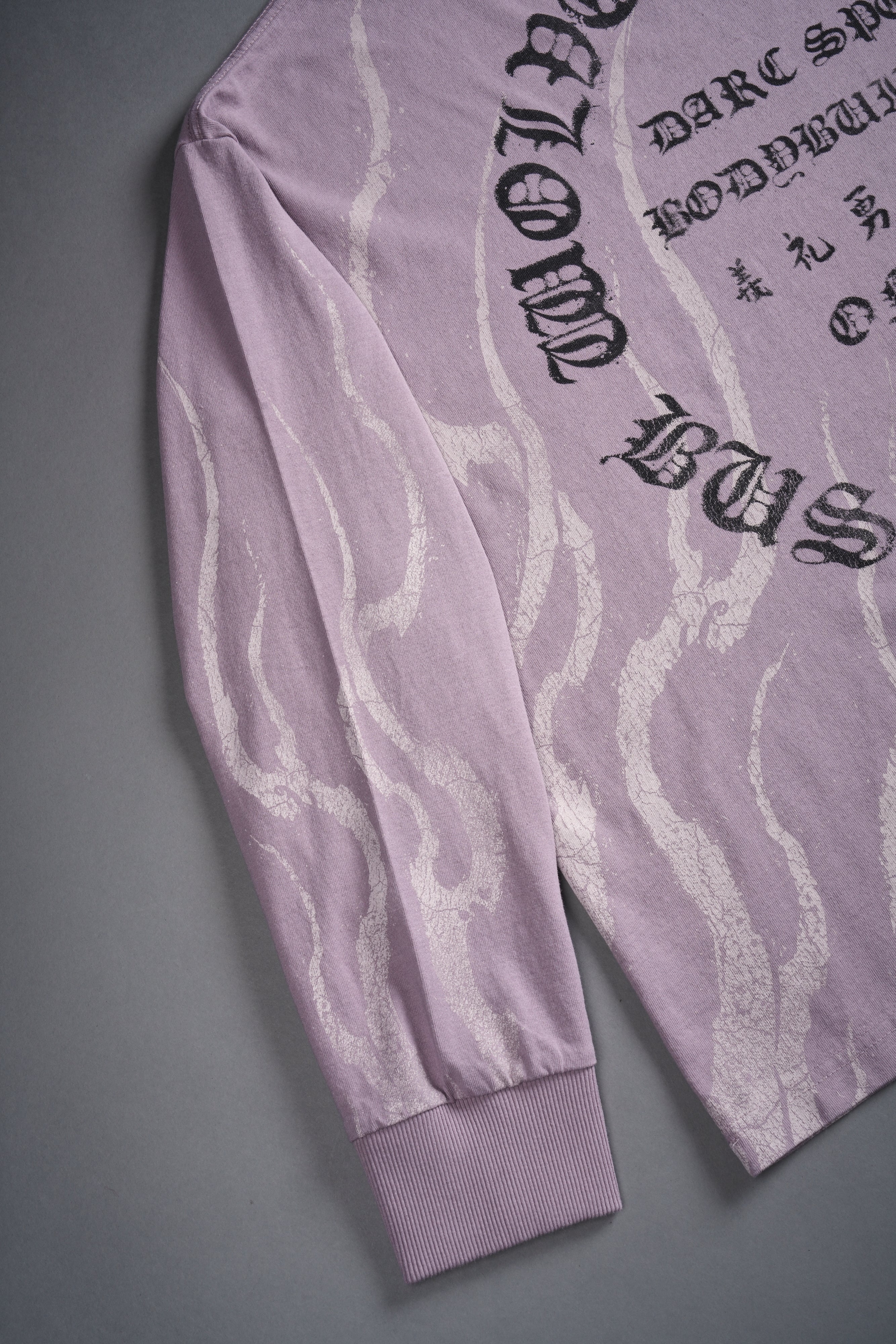 Warrior's Fire Grunge "Box Cut" L/S Tee in Purple Smoke