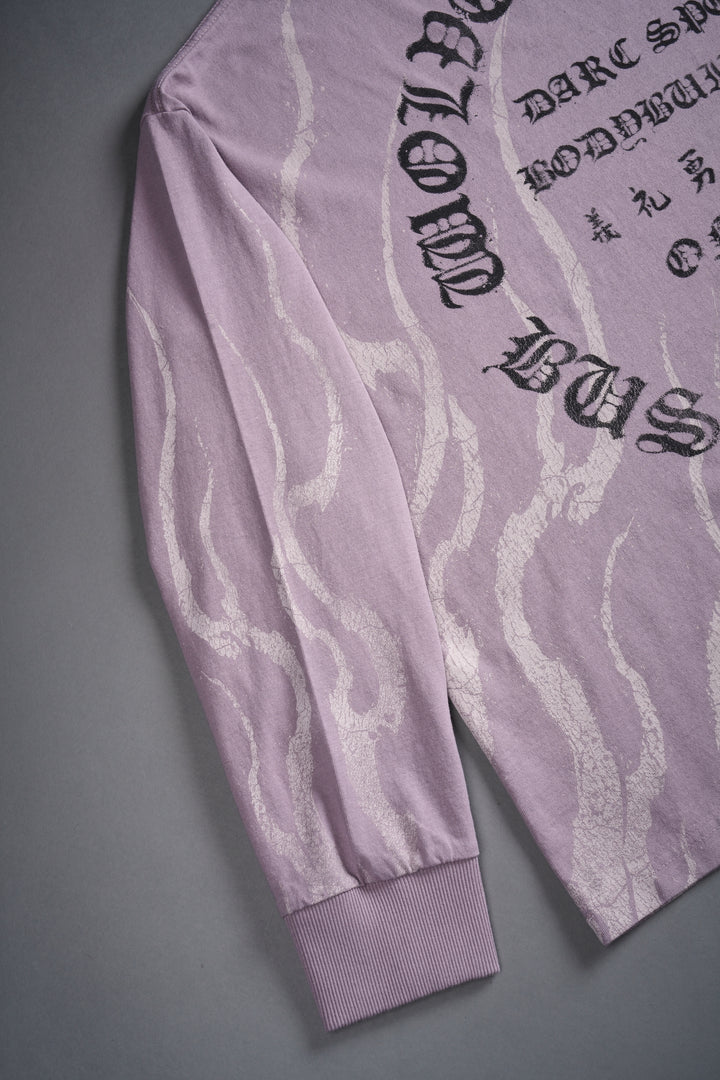 Warrior's Fire Grunge "Box Cut" L/S Tee in Purple Smoke